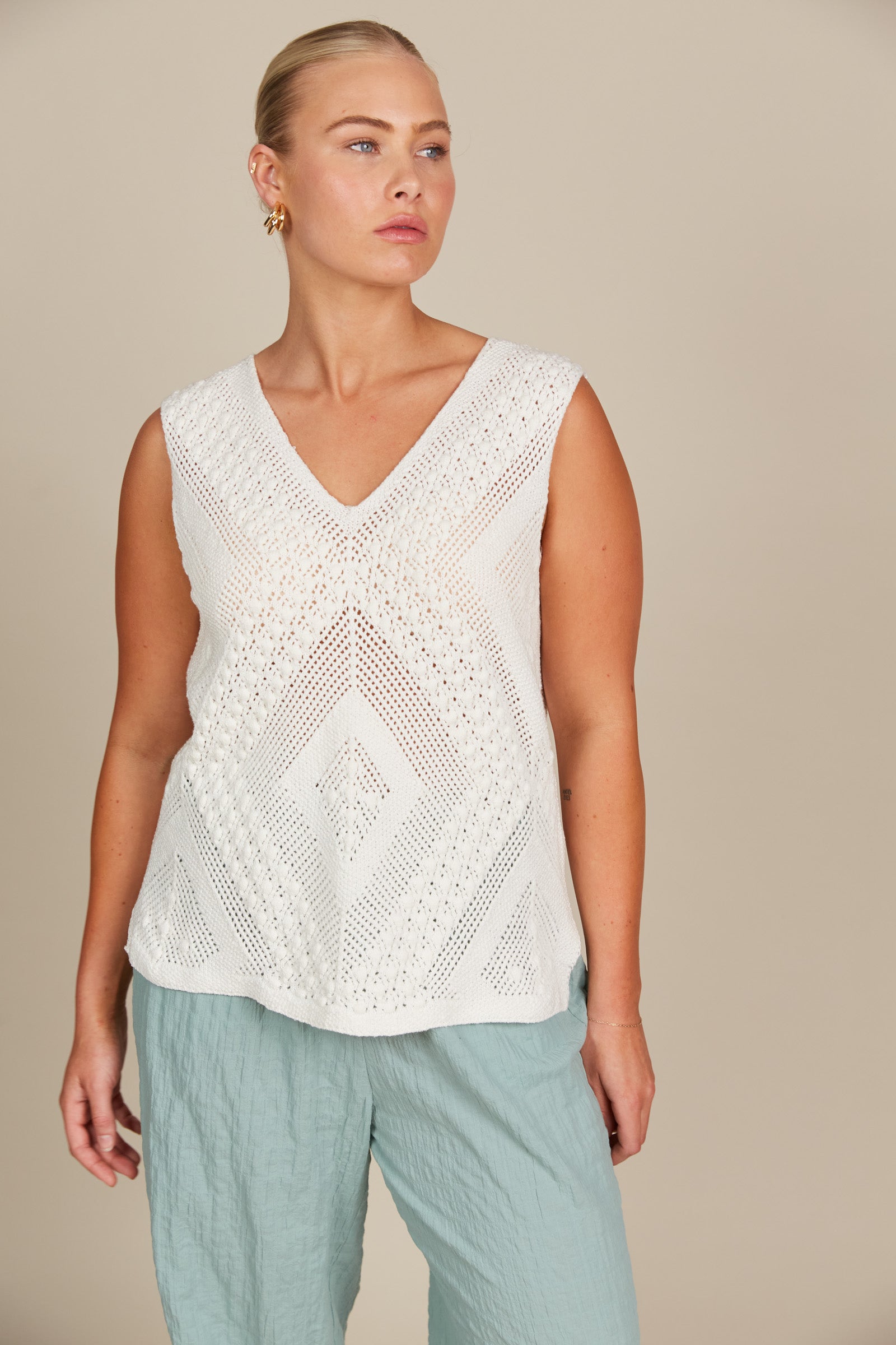 Sylvie Top - Lotus White Crochet