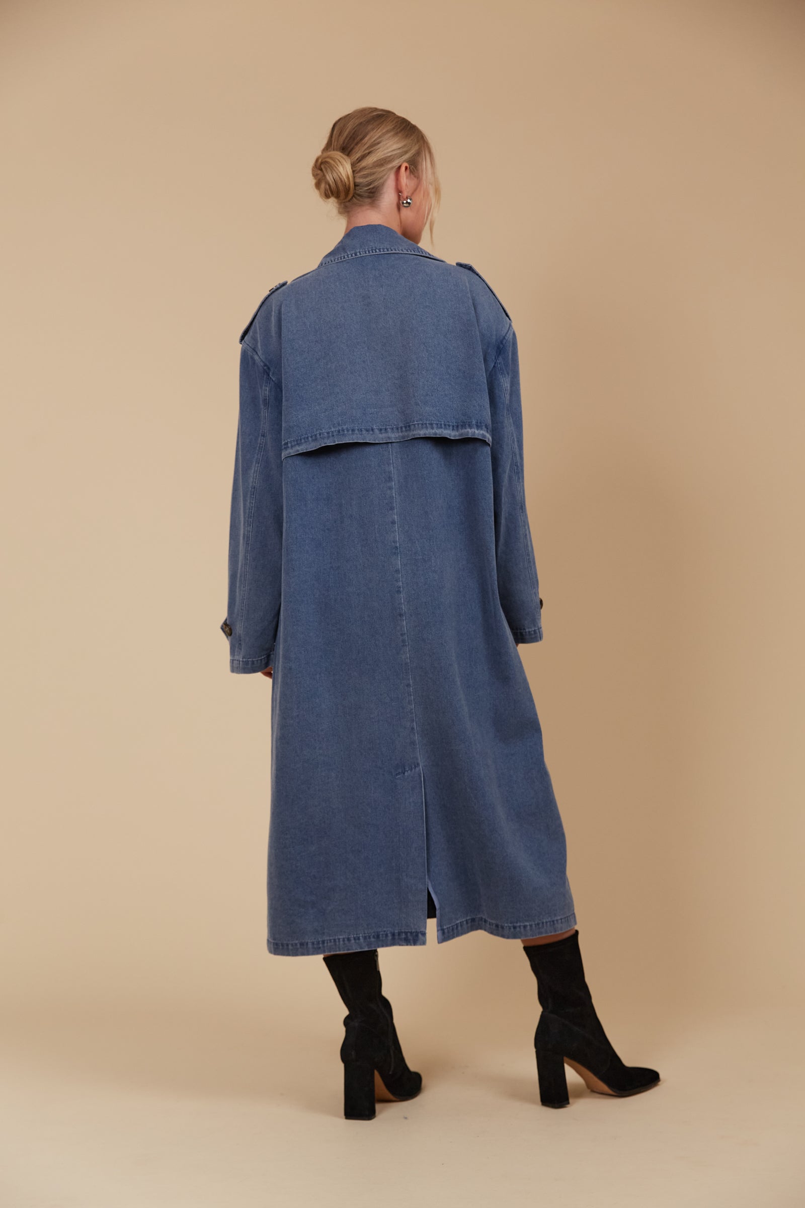 Freya Trench Coat - Denim