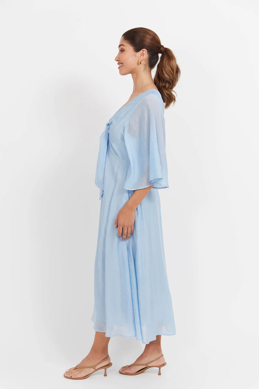 Baja Tie Midi Dress - Safina Blue