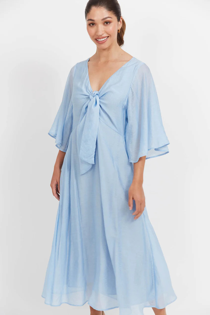 Baja Tie Midi Dress - Safina Blue