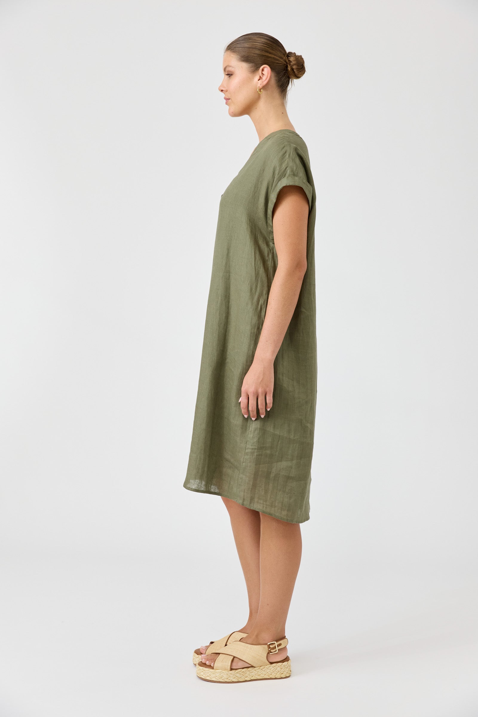 Studio Linen Dress - Khaki