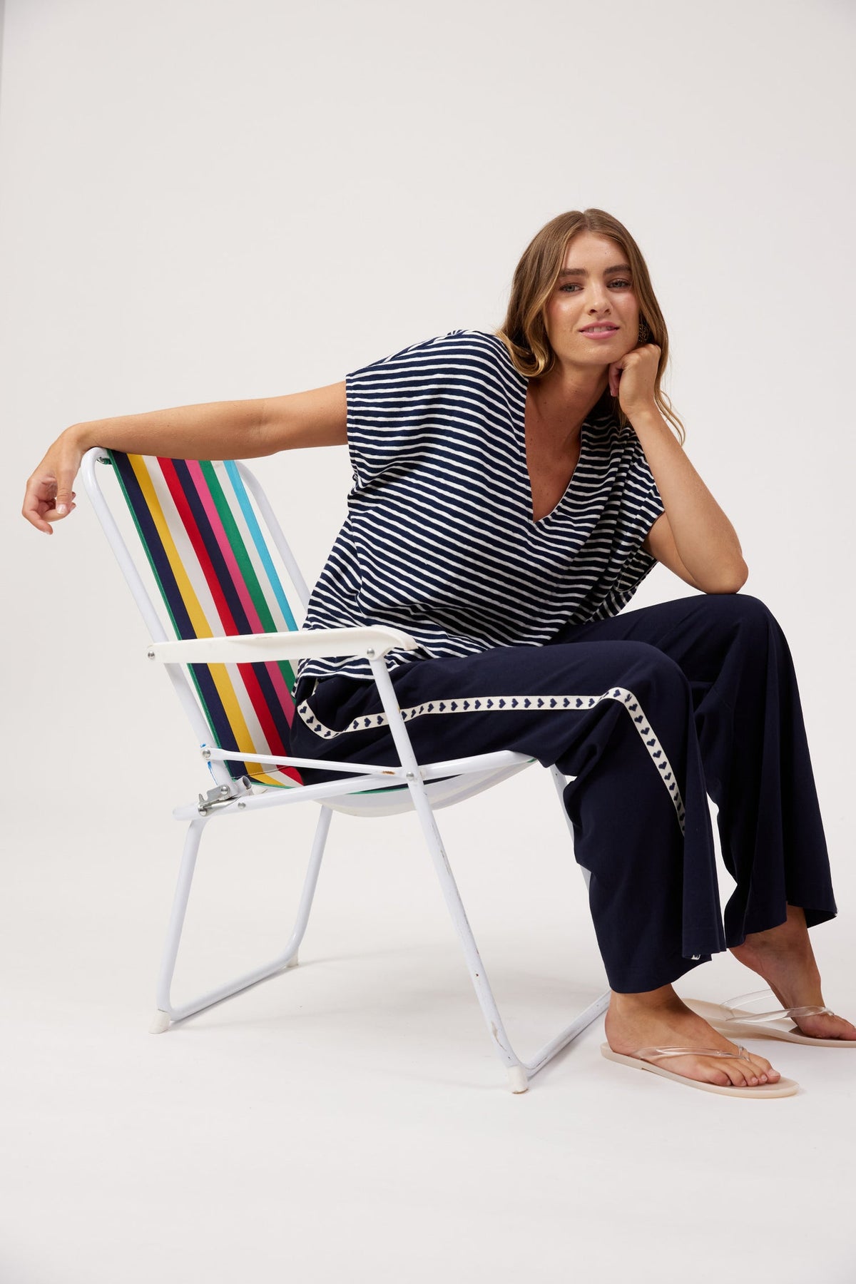 Tropea Stripe T-Shirt - Navy