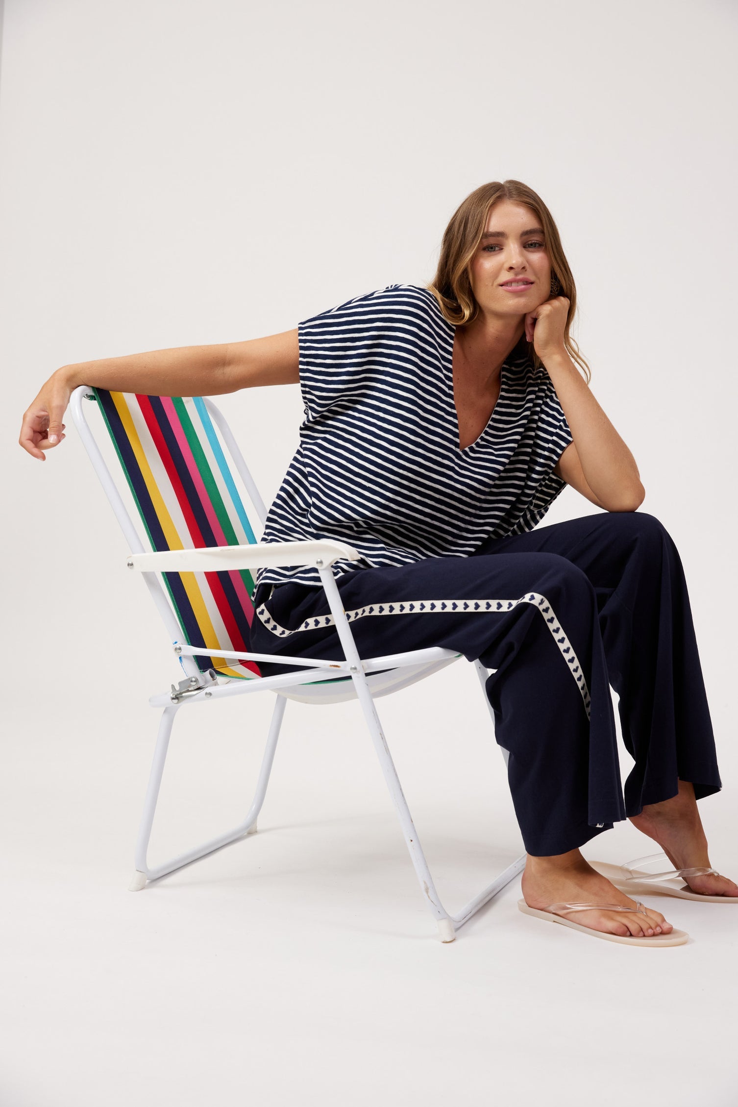 Tropea Stripe T-Shirt - Navy