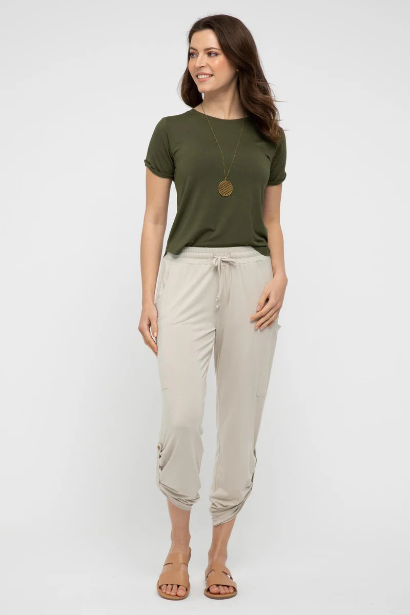 Shorter Bamboo Tee  - Dark Olive