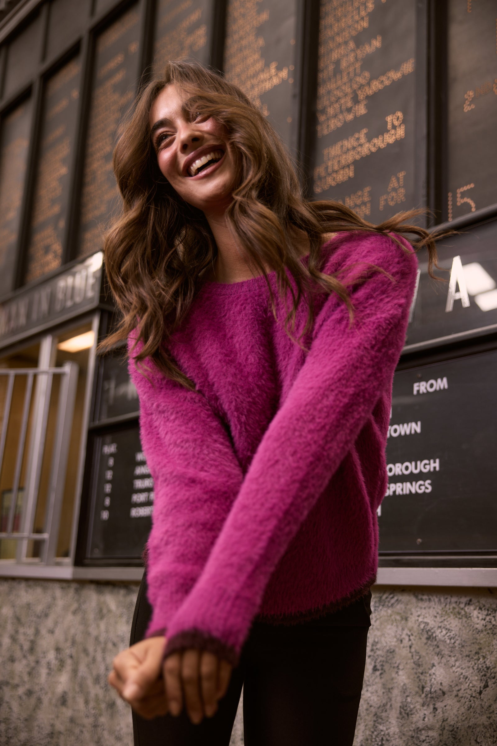 Orbit Knit - Hot Pink w/ Chocolate