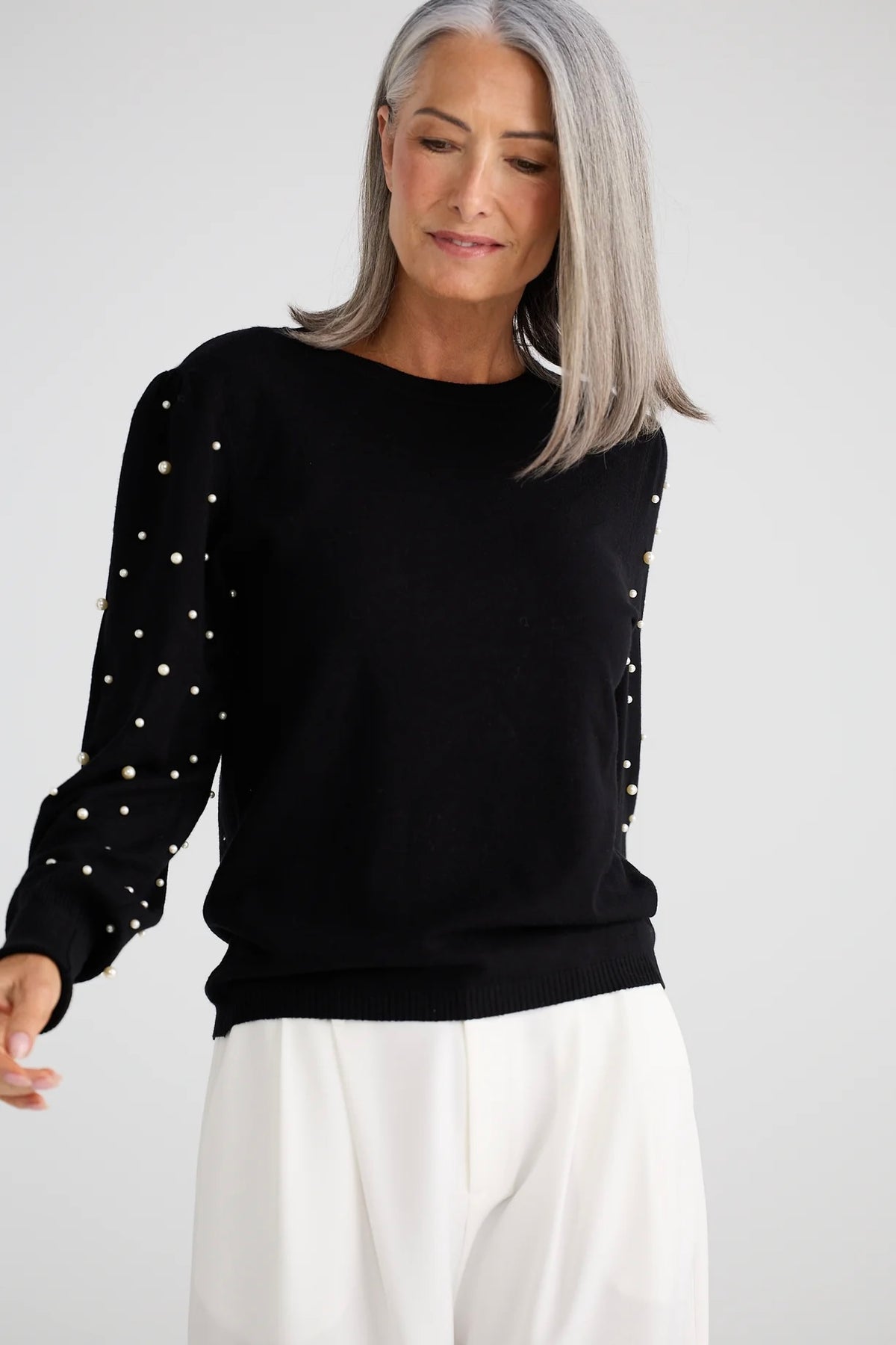 Dominica Stud Top -  Black