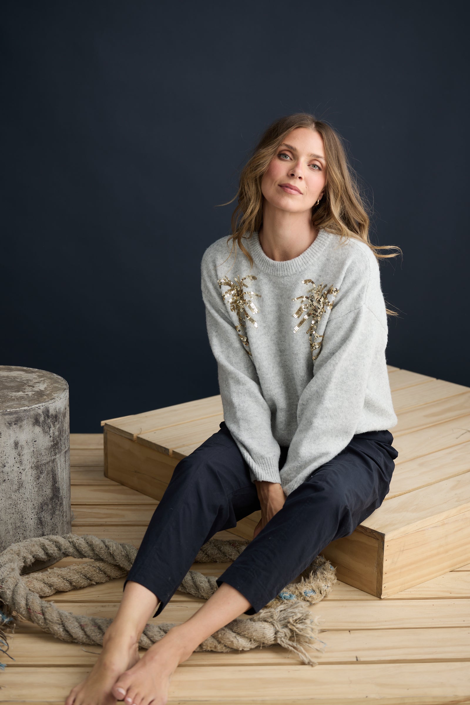 Paradise Knit - Grey / Gold