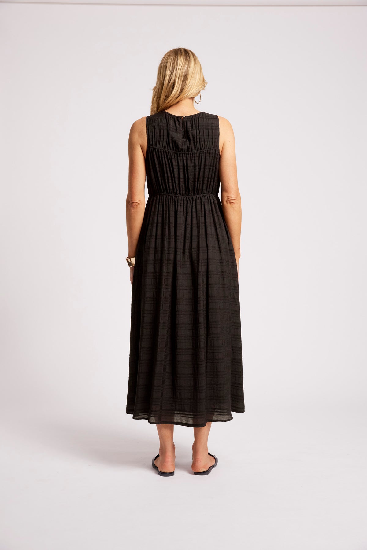 Sovana Ruched Maxi Dress - Black