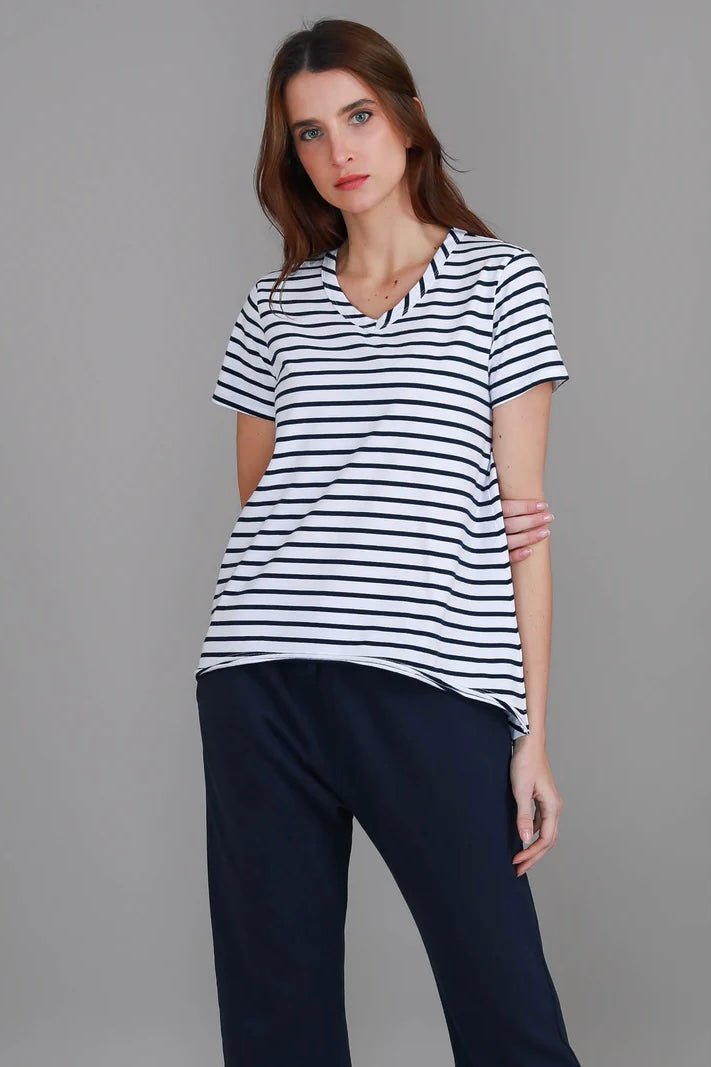 Thornton Tee - White Stripe