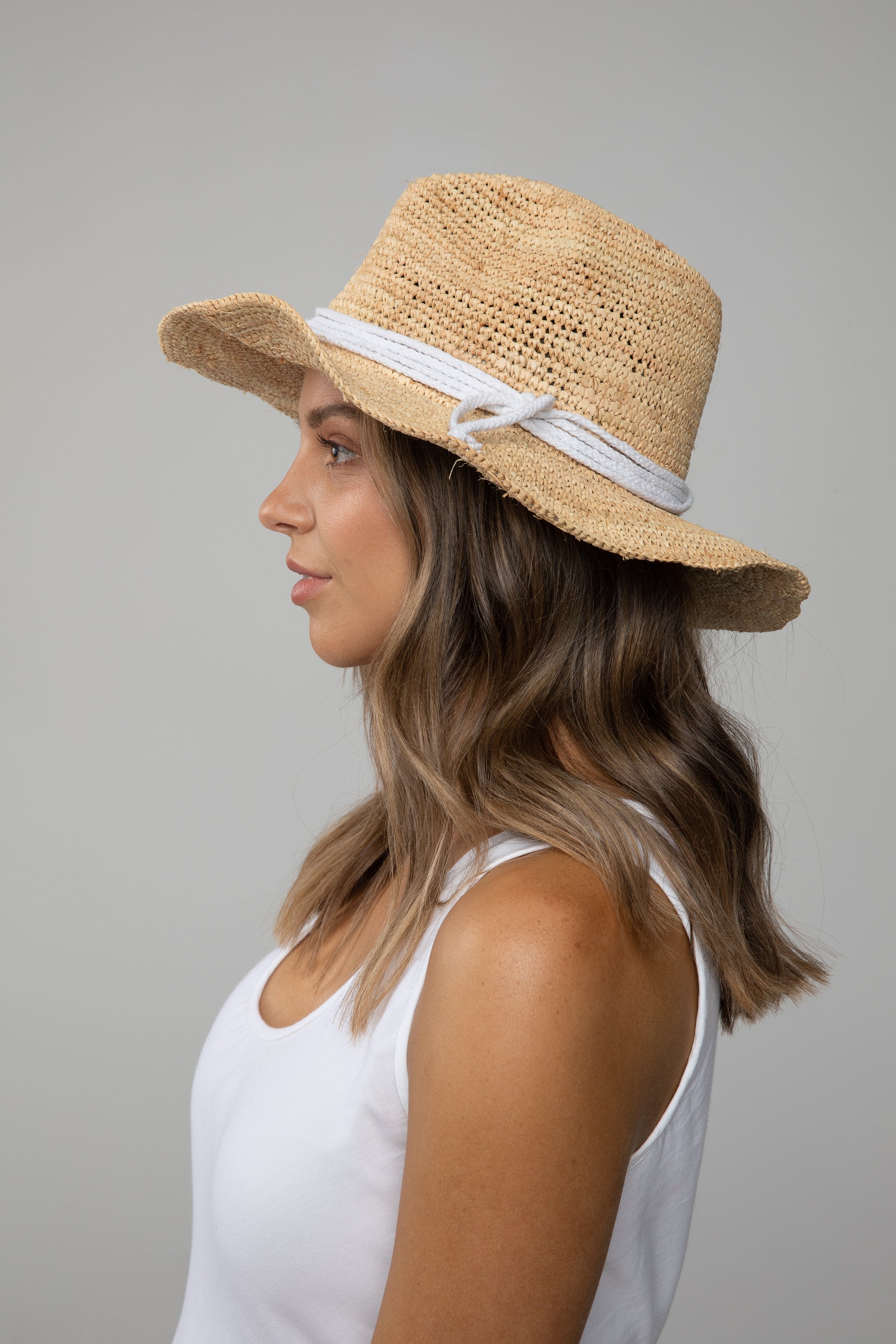 Mentana Woven Hat - Natural , Black or Tan