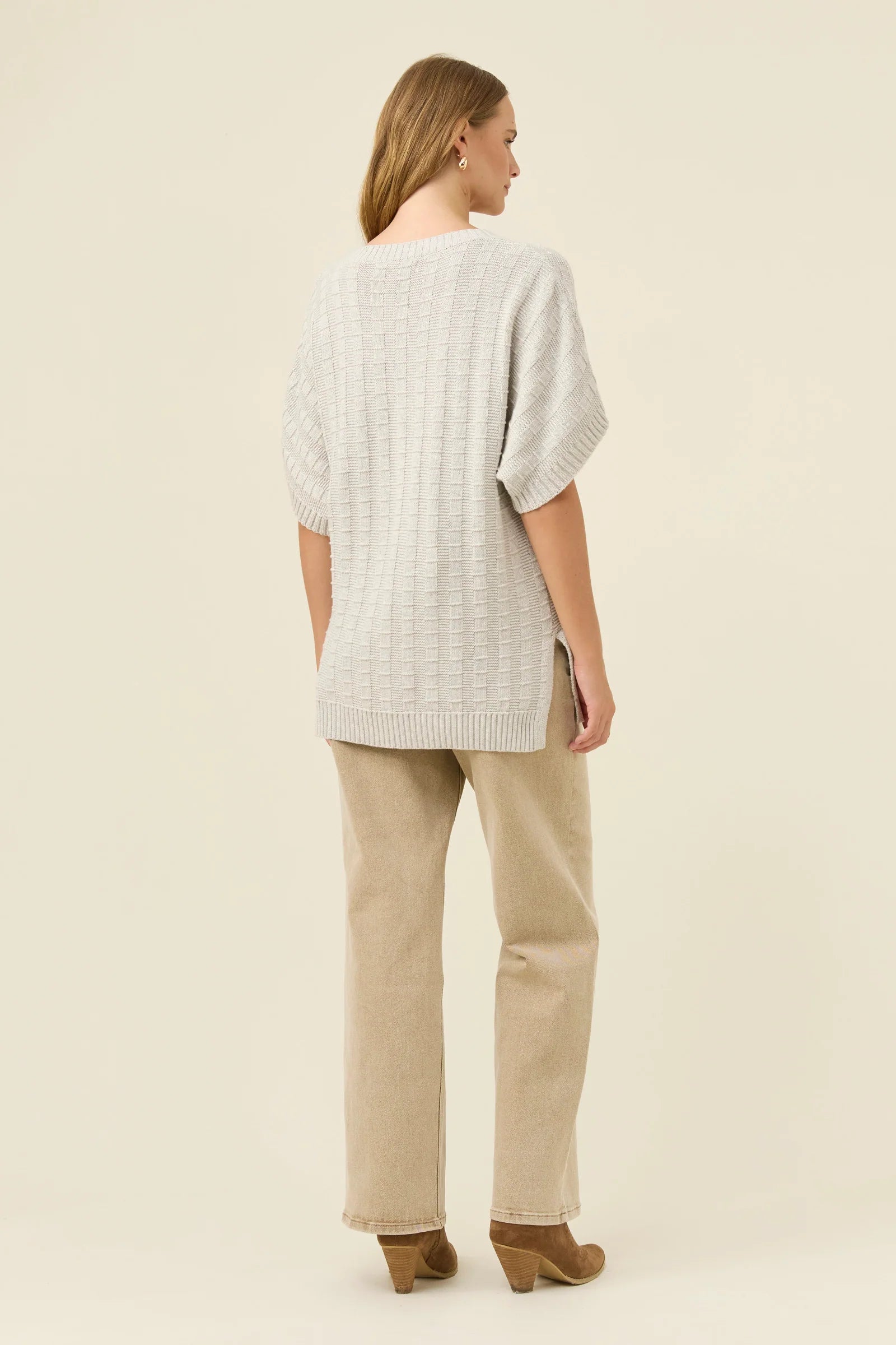 Sadie Knit Top - Stone Marle