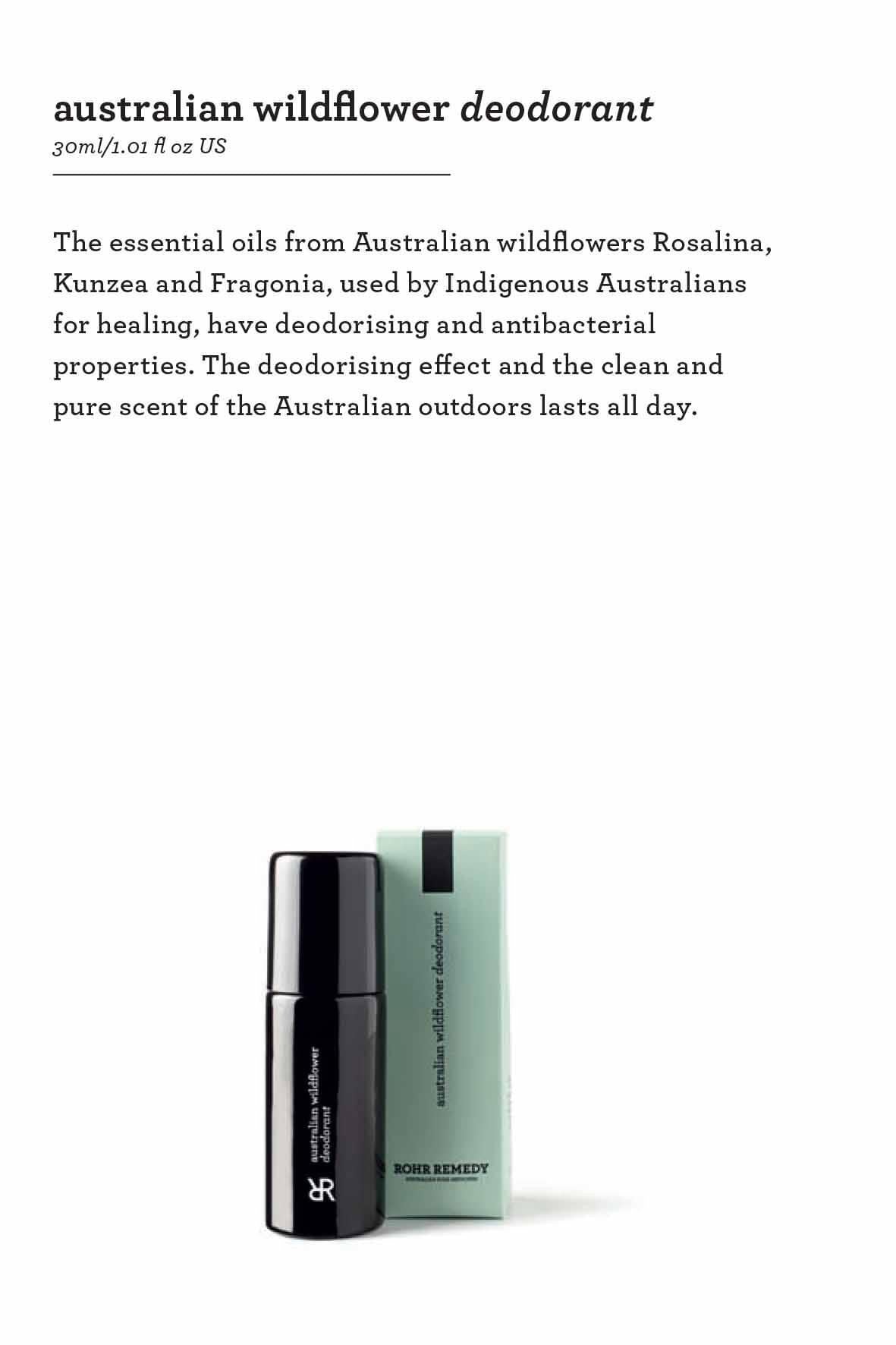 Rohr Remedy wildflower deodorant All Natural skincare Australian Made Nourishing hydrating Australian Botanicals unisex deodorant