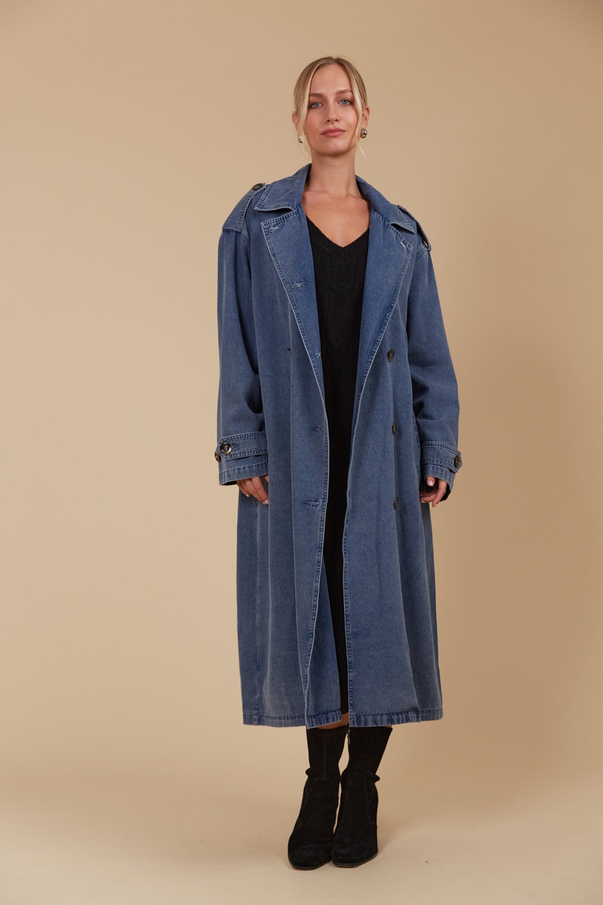 Isle of Mine Freya Trench Spring fashion vintage blue denim trench coat sale 