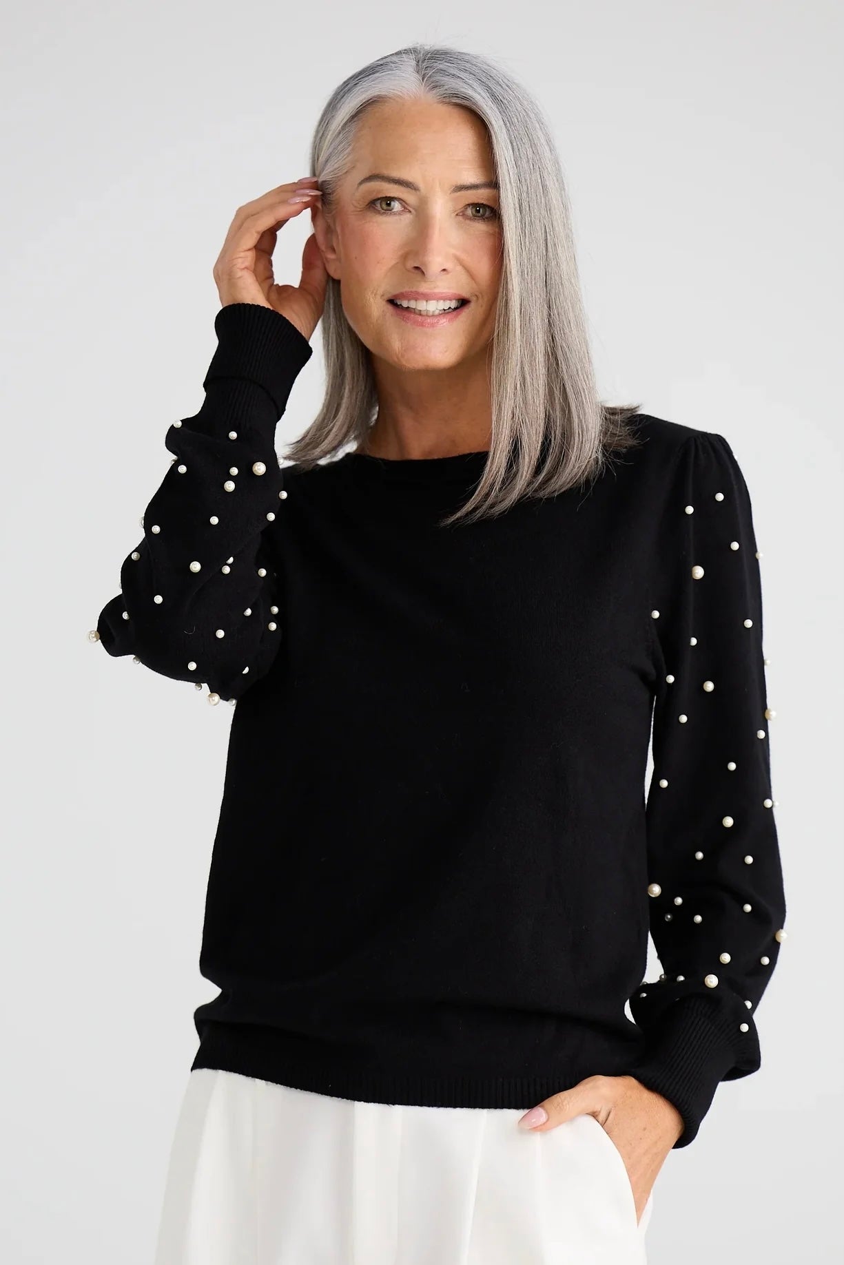 Dominica Stud Top -  Black