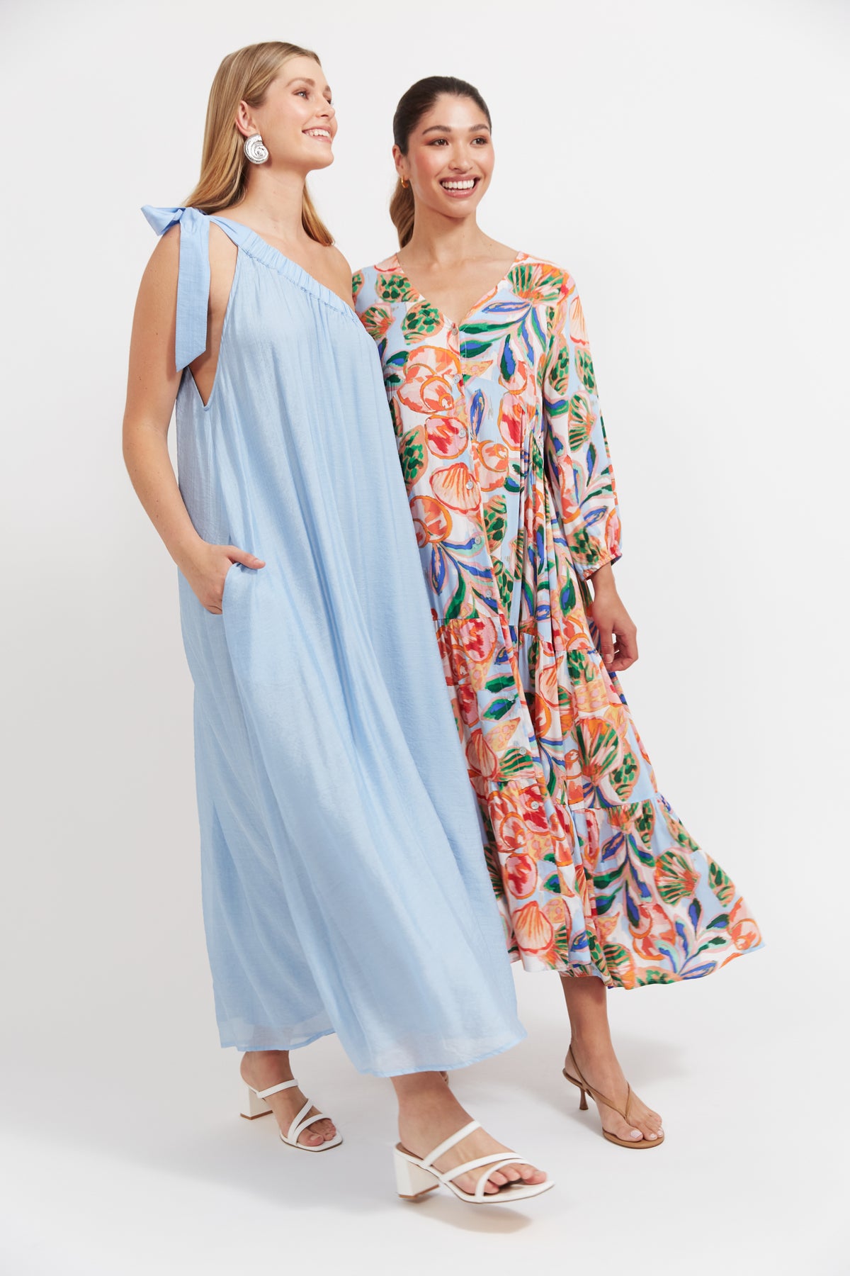 Baja One Shoulder Dress - Safira Blue