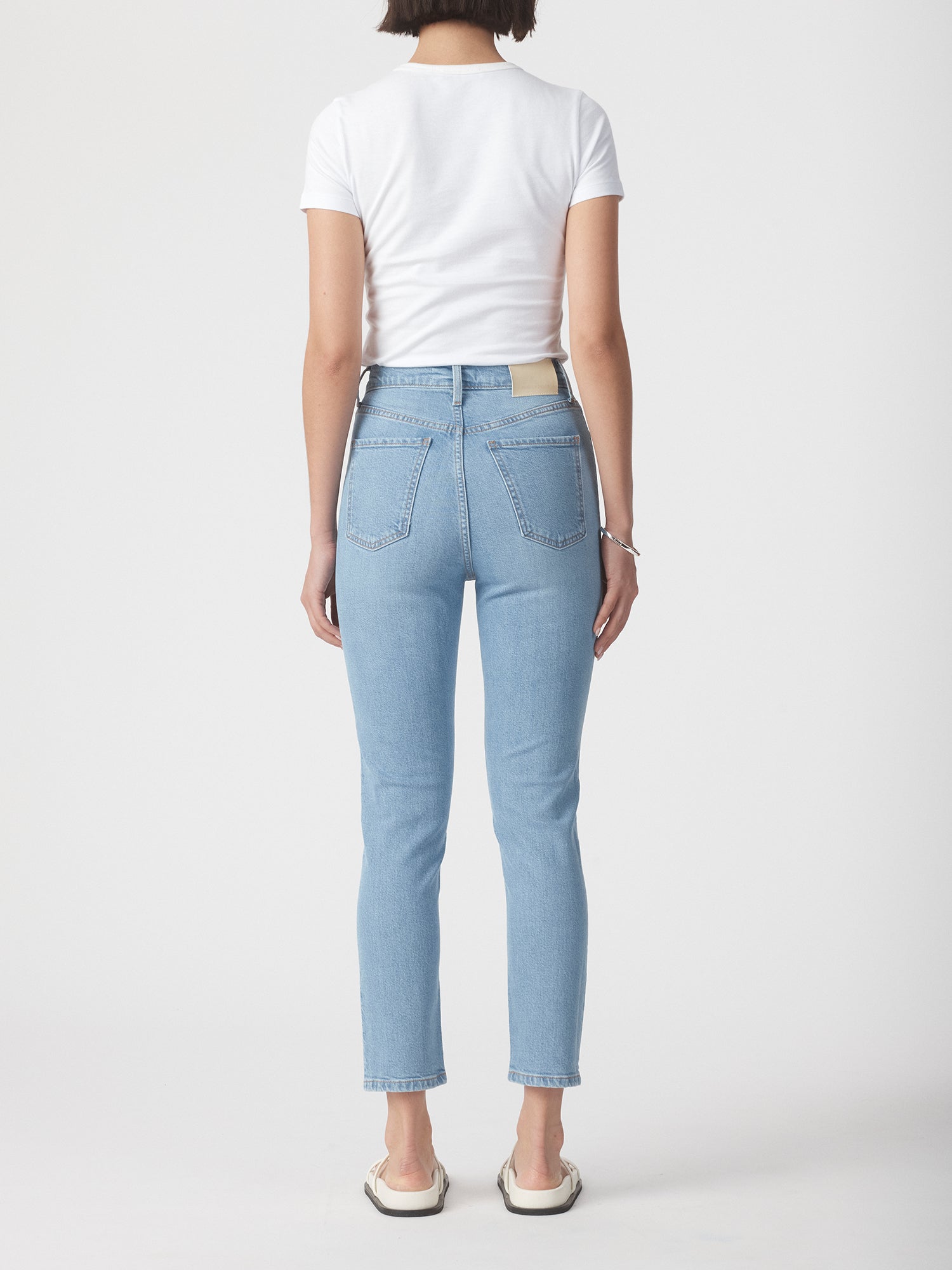 Nobody Denim Frankie Slim Jean - Eternity Blue Mid Blue Wash Slim Skinny women’s premium denim 90’s comfort fit eco-friendly sustainable cotton Australian High Rise 