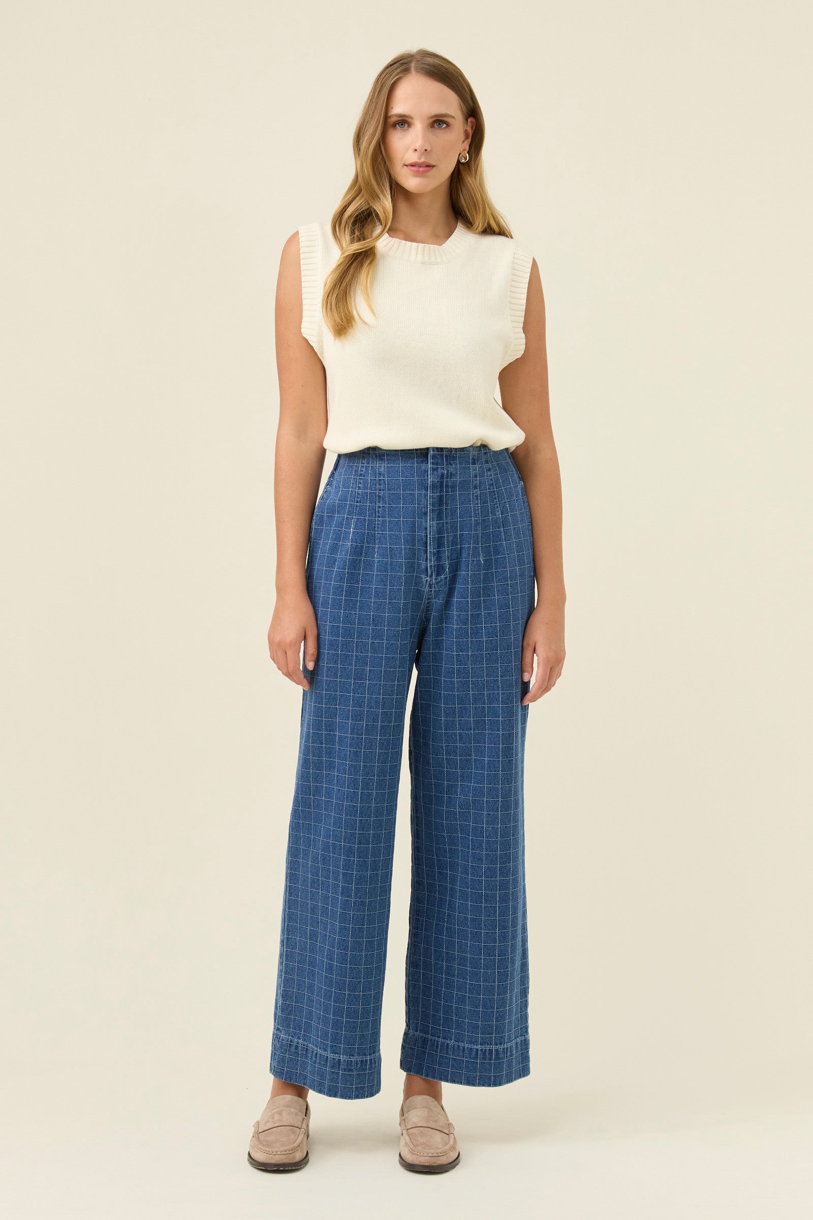 Sloane Denim Pant - Check