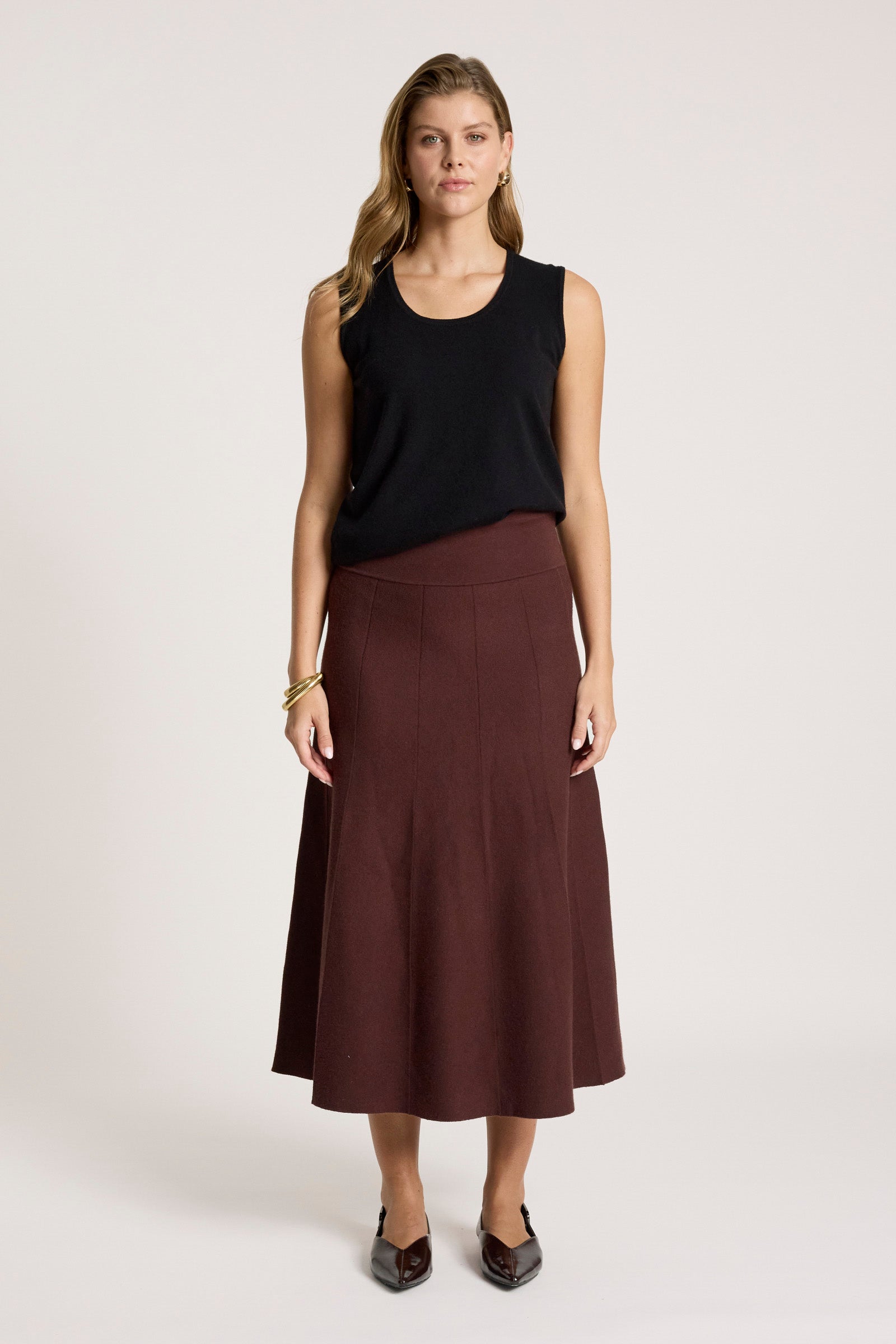 Zala Knit Skirt  - Mahogany