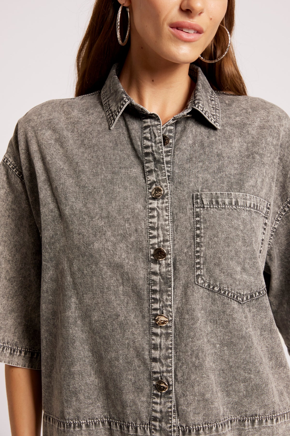 Roam Denim Shirt - Ash Black