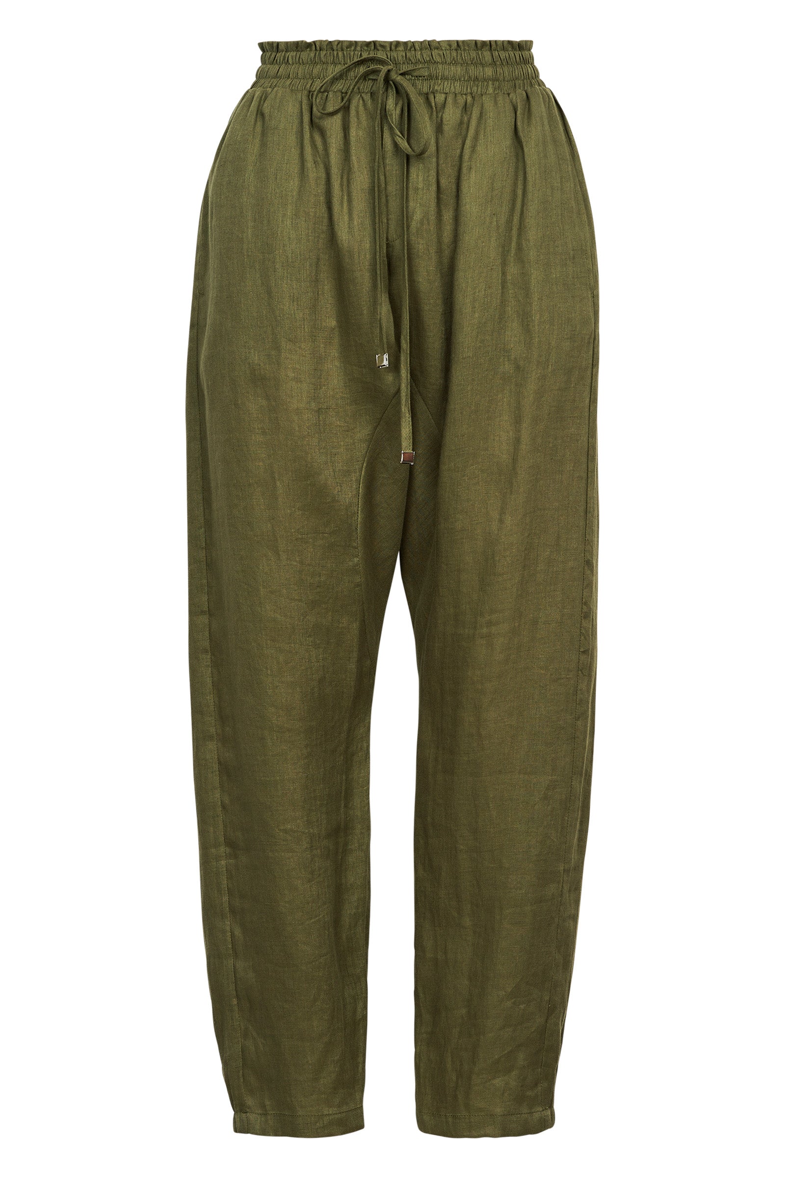 Studio Linen Relaxed Pant - Khaki
