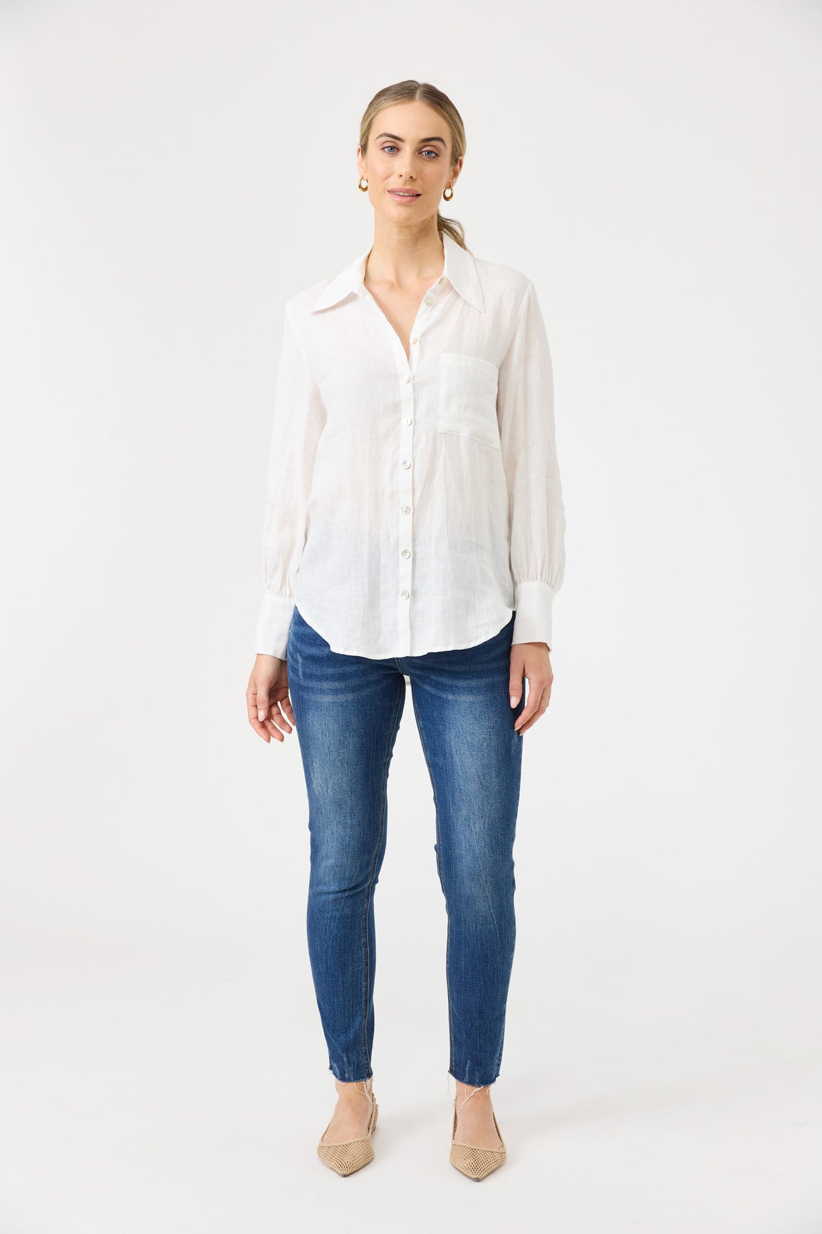 Studio Linen Shirt - White Salt