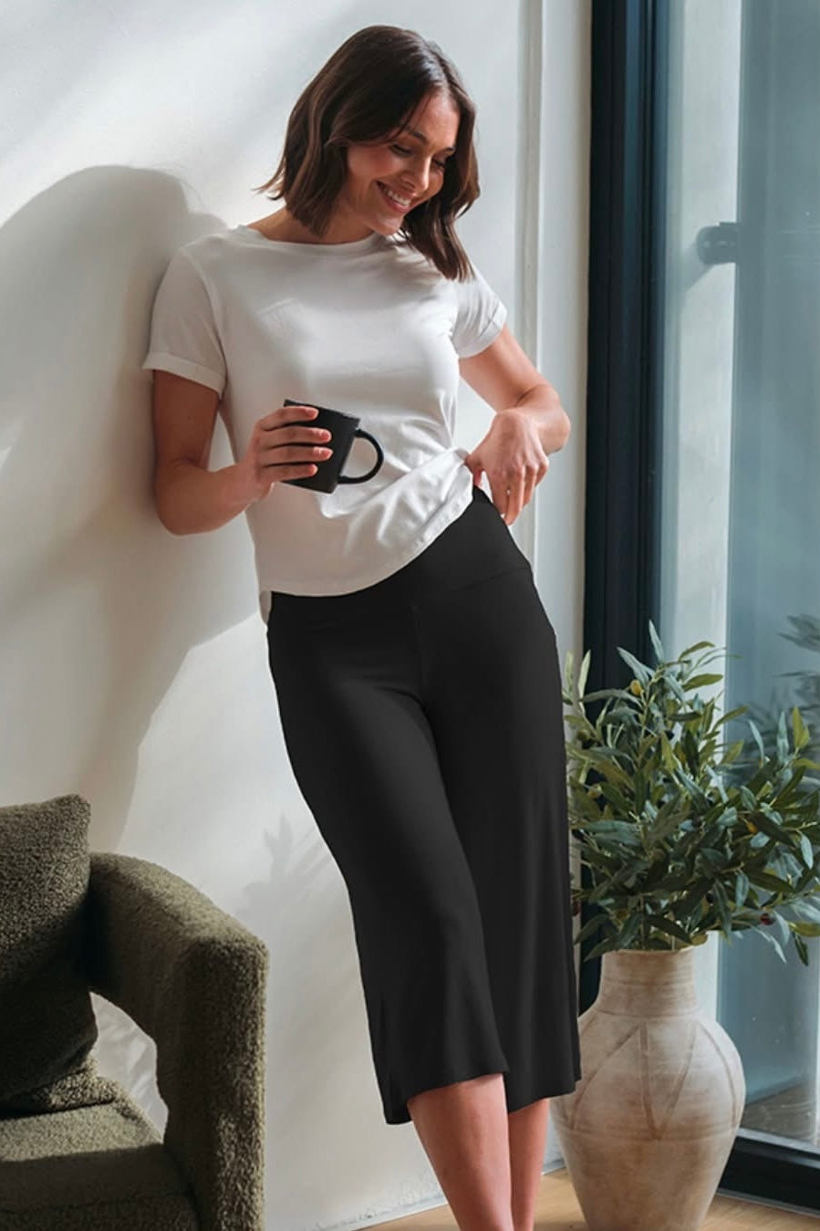 Shorter Bamboo Tee  - White