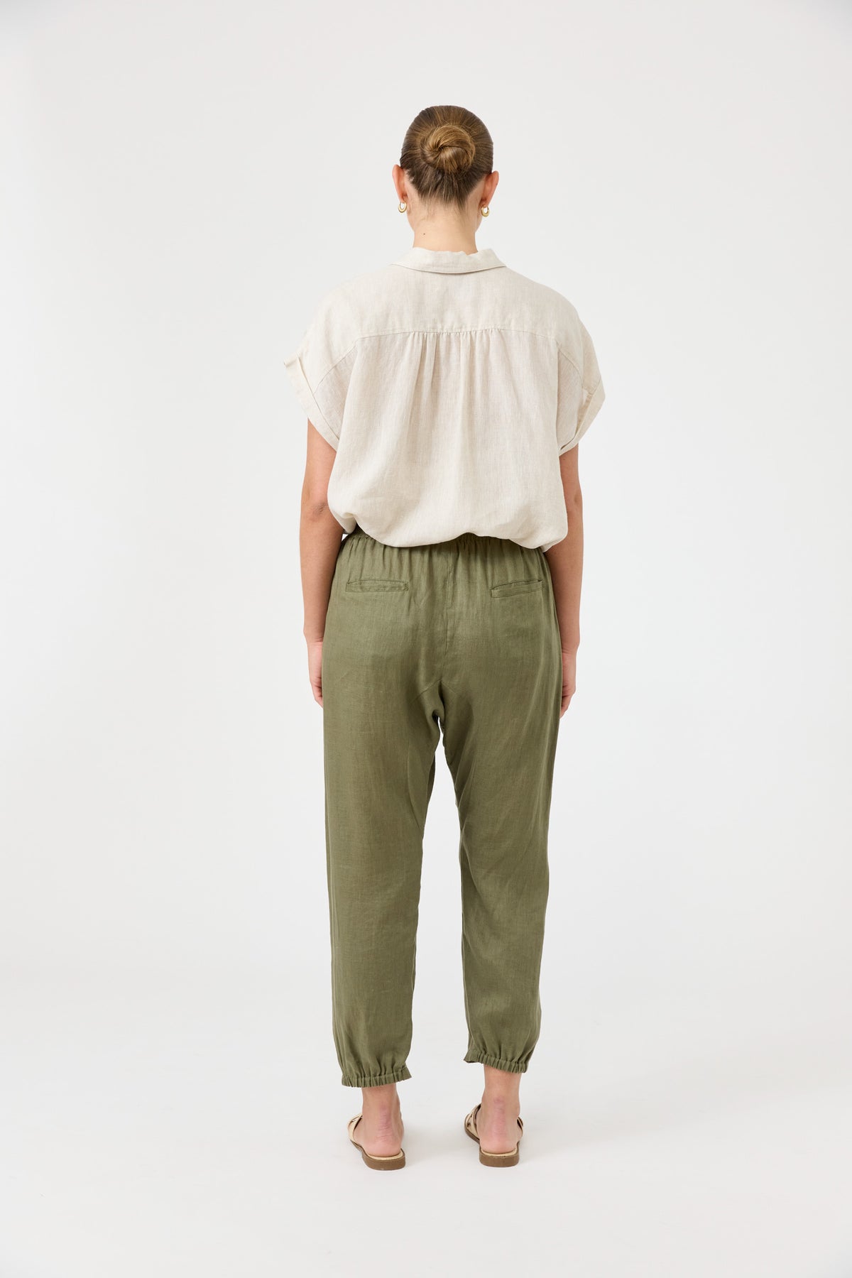 Studio Linen Relaxed Pant - Khaki