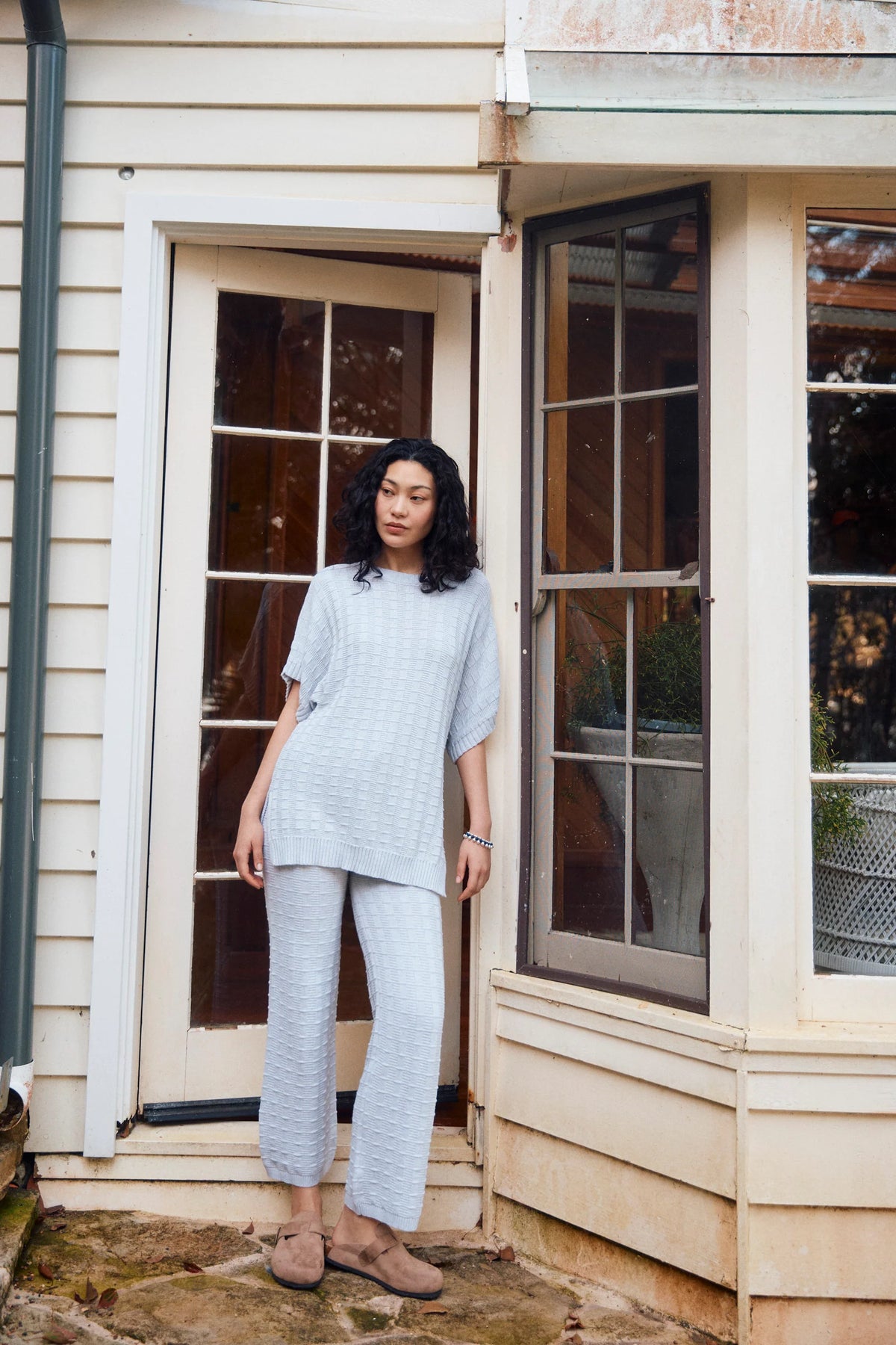 Sadie Knit Top - Stone Marle