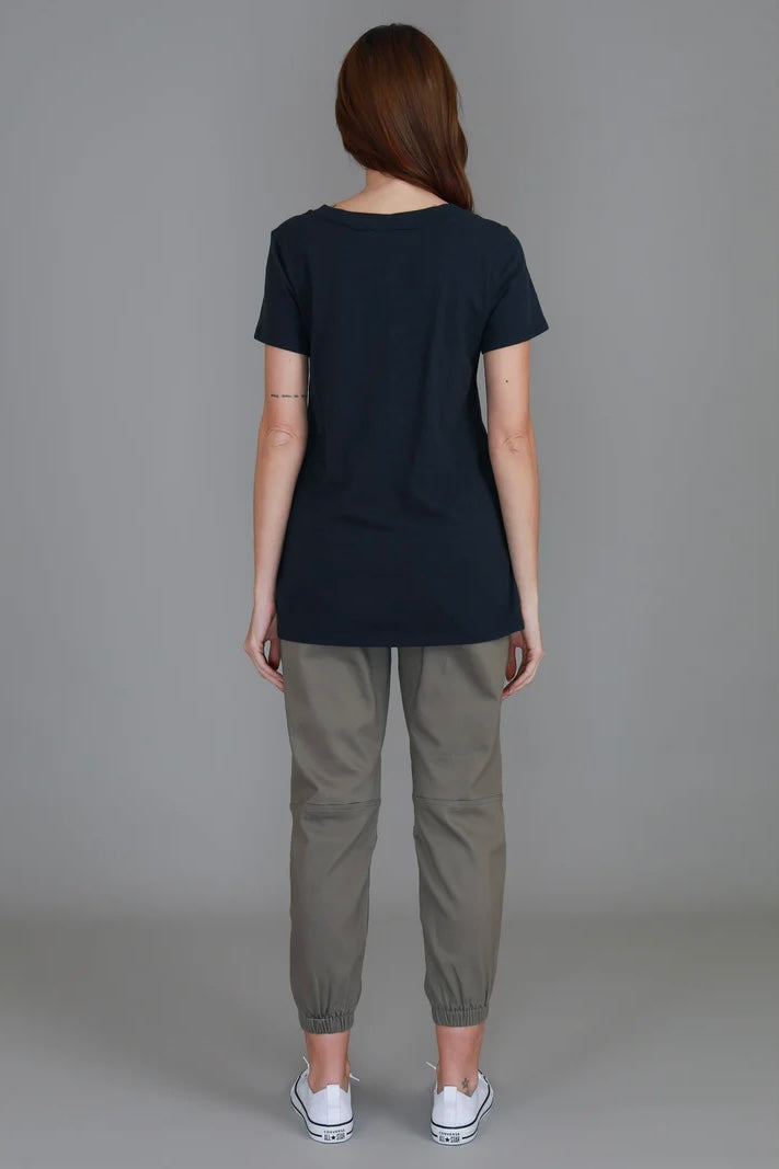 Frankie V Neck Tee - Ink