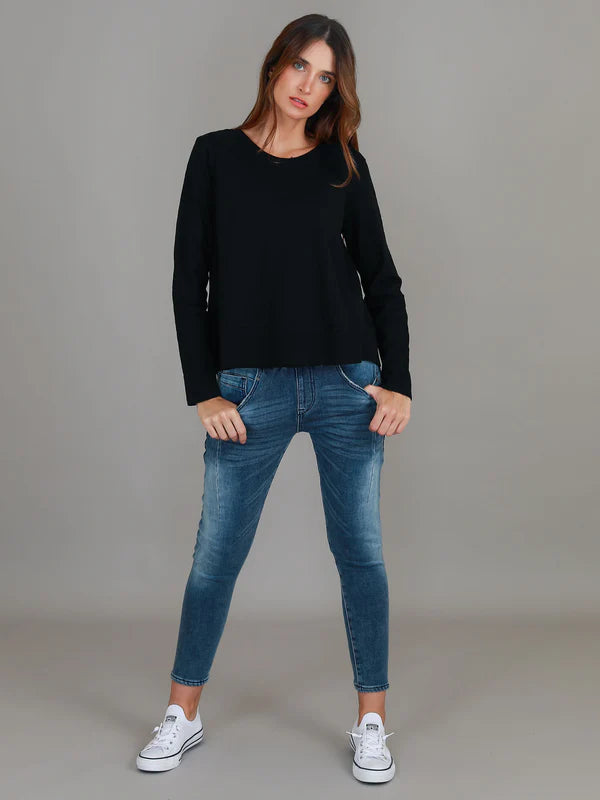 Sonya Long Sleeve T Shirt - Black