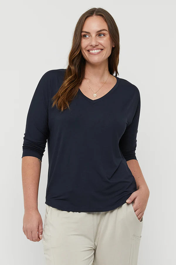 Bamboo Dolman Sleeve Top - Navy