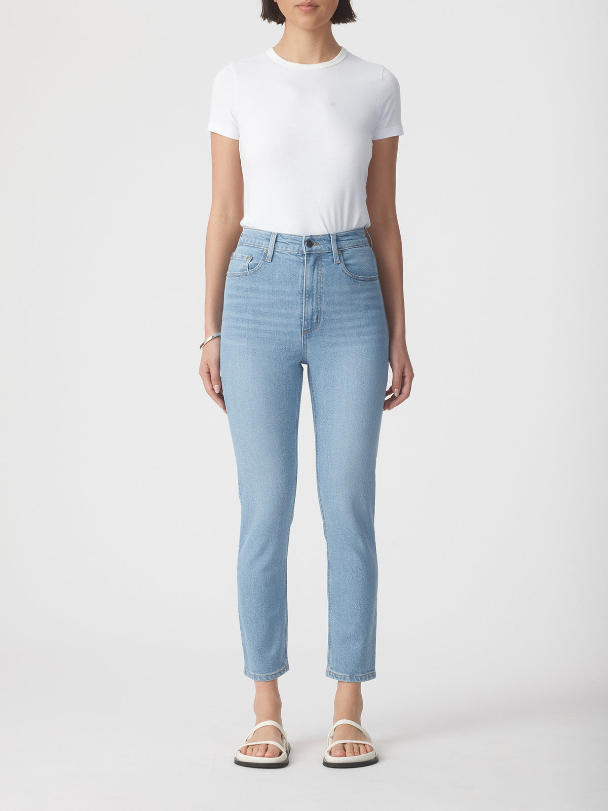 Nobody Denim Frankie Slim Jean - Eternity Blue Mid Blue Wash Slim Skinny women’s premium denim 90’s comfort fit eco-friendly sustainable cotton Australian High Rise 