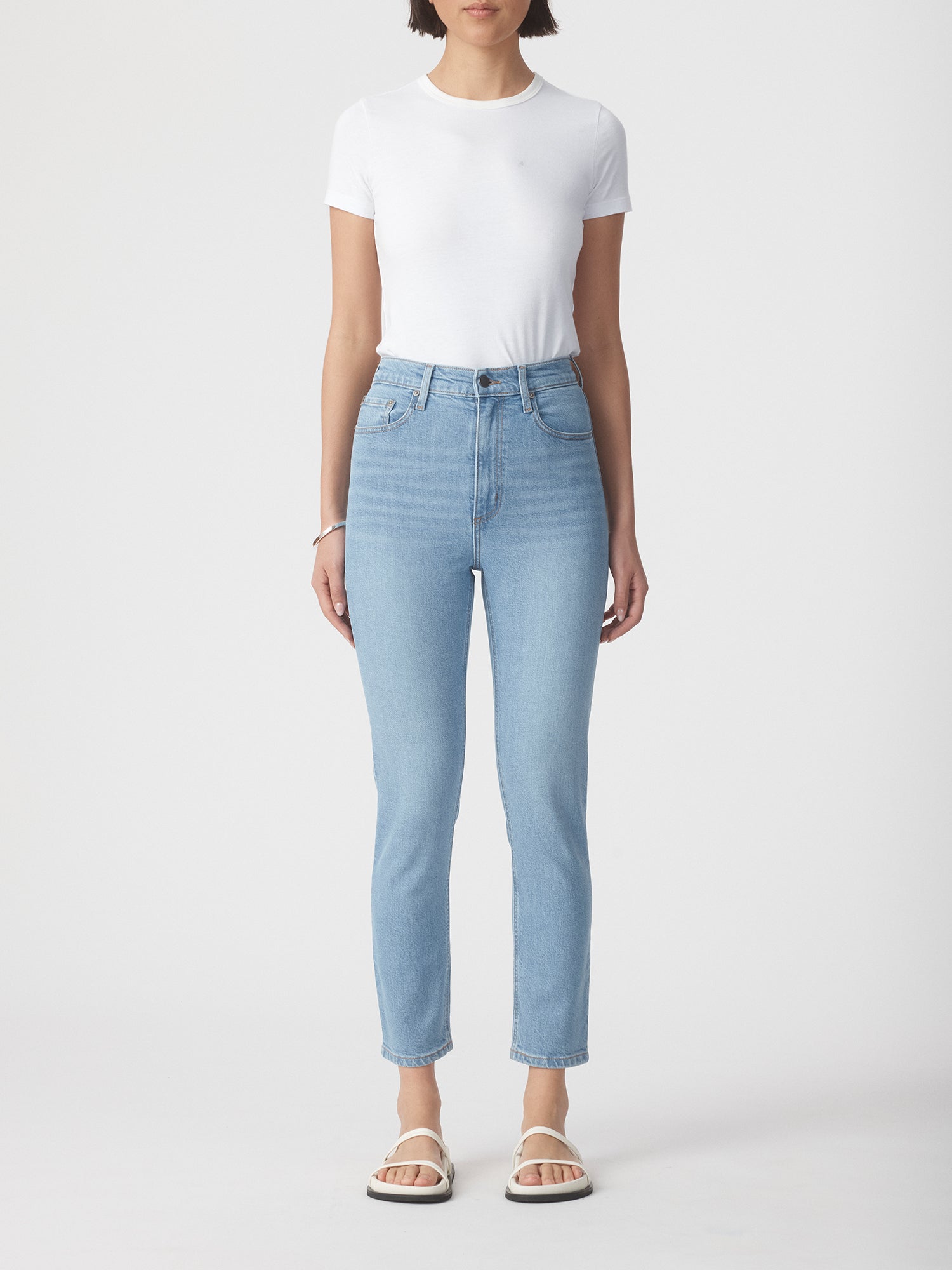 Nobody Denim Frankie Slim Jean - Eternity Blue Mid Blue Wash Slim Skinny women’s premium denim 90’s comfort fit eco-friendly sustainable cotton Australian High Rise 