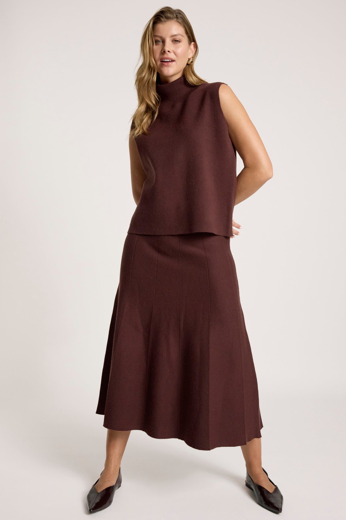 Zala Knit Skirt  - Mahogany