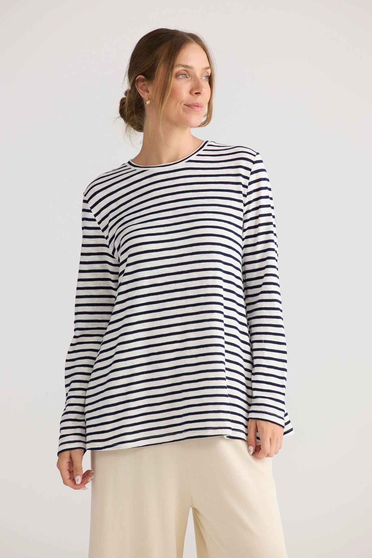 Sana LS Top - Navy Stripe