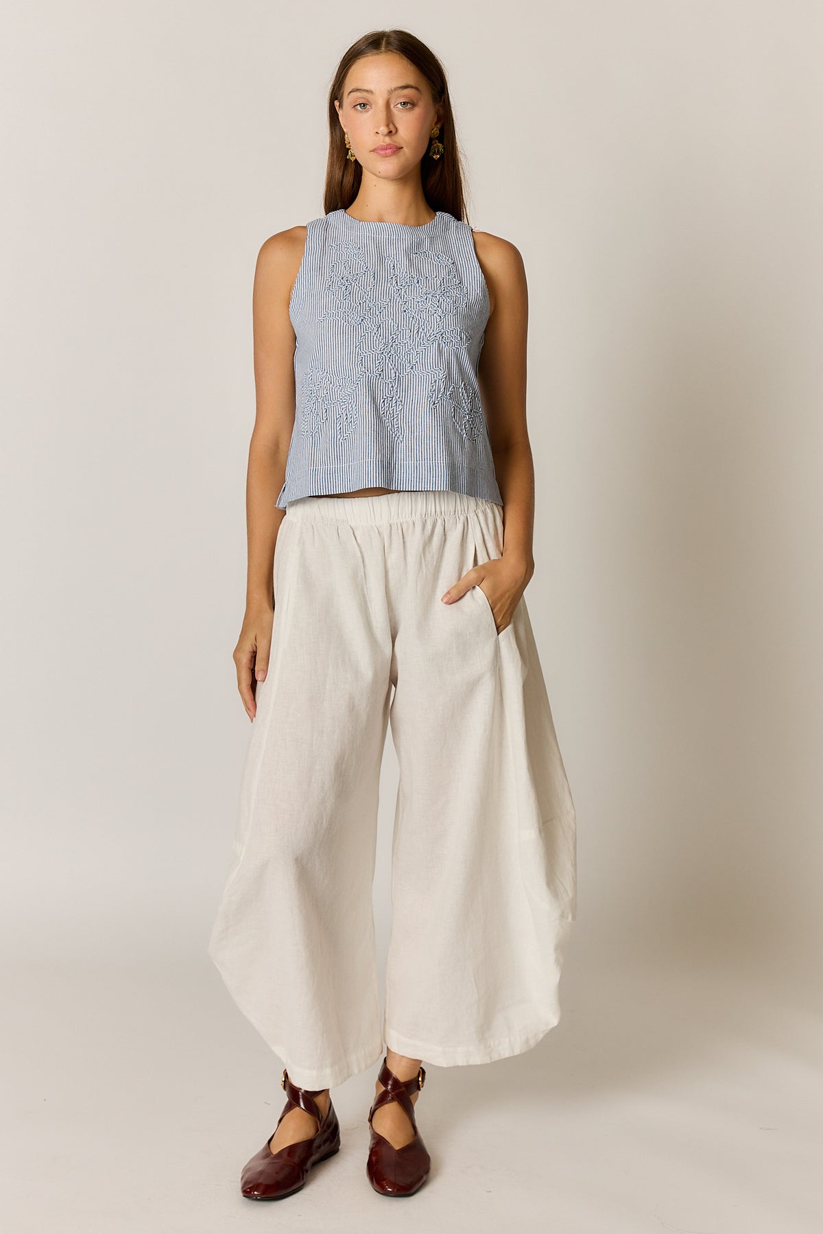 Cornelli Top - Blue stripe