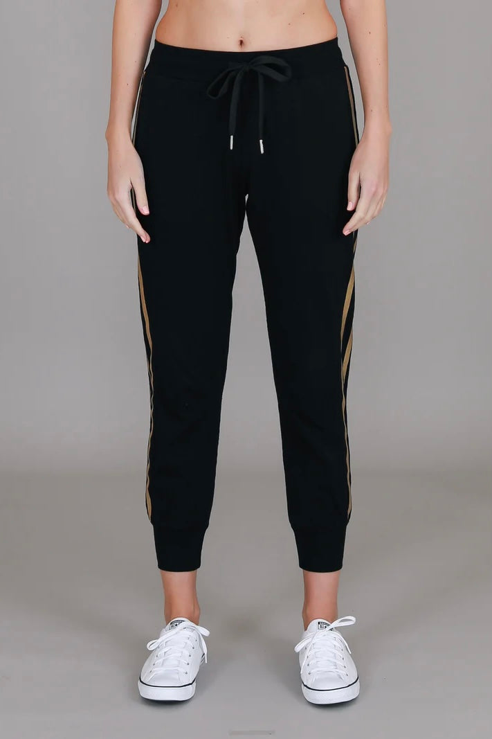 Gaby Superstar Stripe Jogger - Black Gold