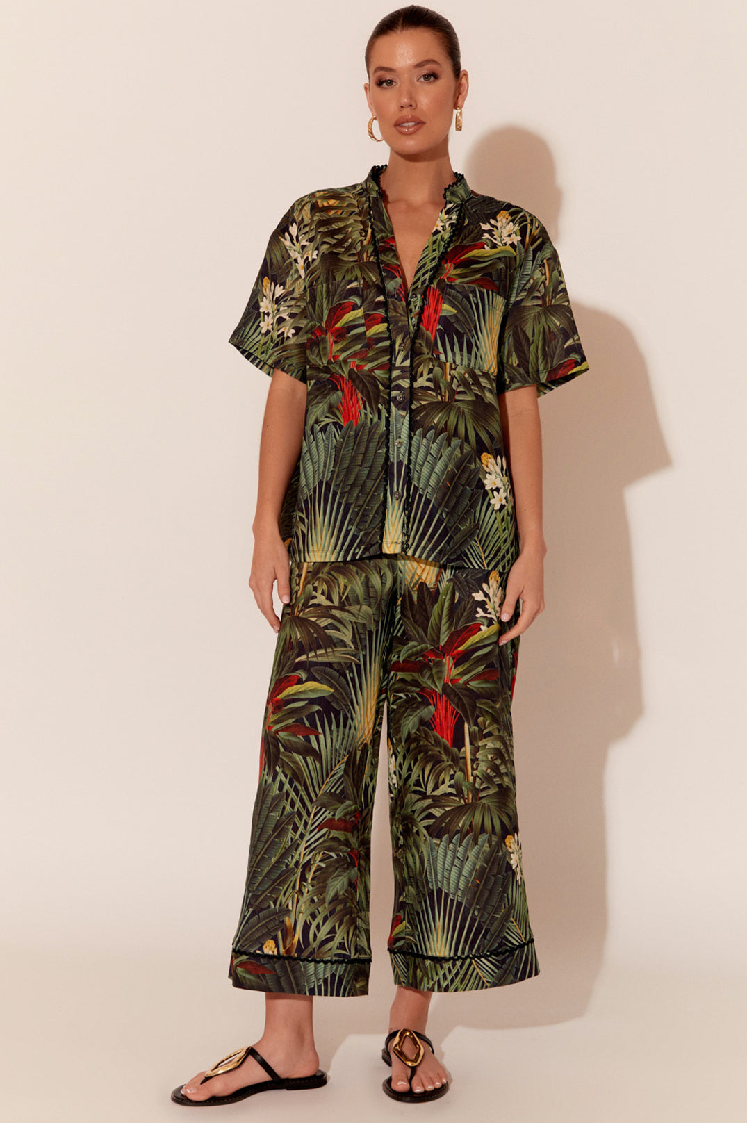 SALE - Tiana Tropical Linen Short Sleeve Shirt