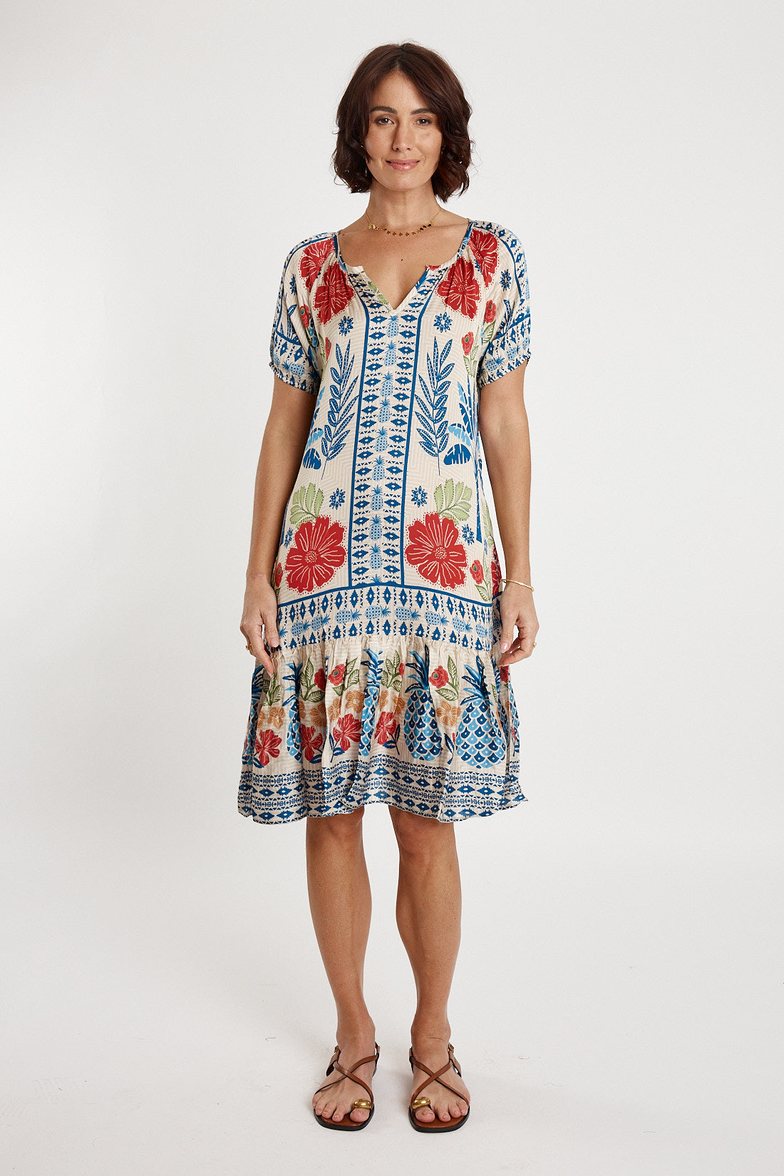 LulaSOUL Parisio dress Print Sundress Sleeve  Midi Christmas dress Summer dress Party 