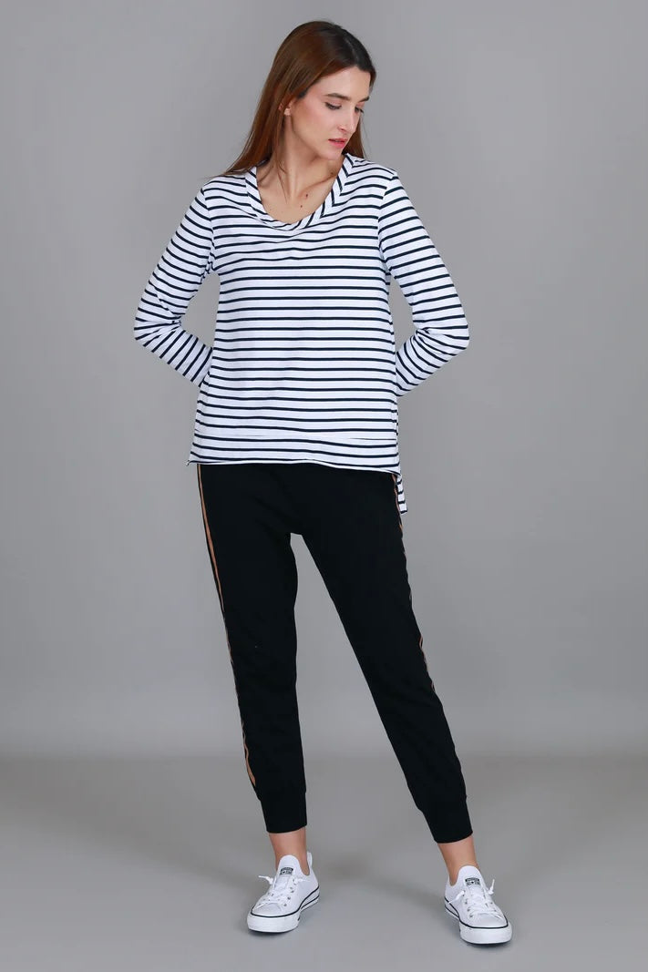 Strumpet Long Sleeve Tee - White  Stripe