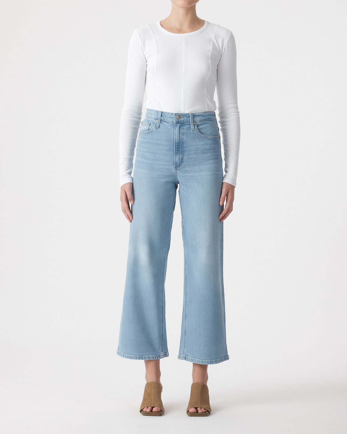 Nobody Denim Milla straight leg Jean  28 inch crop - 90’s dream light blue wash women’s premium denim jeans comfort fit eco-friendly sustainable cotton Australian high rise wide 