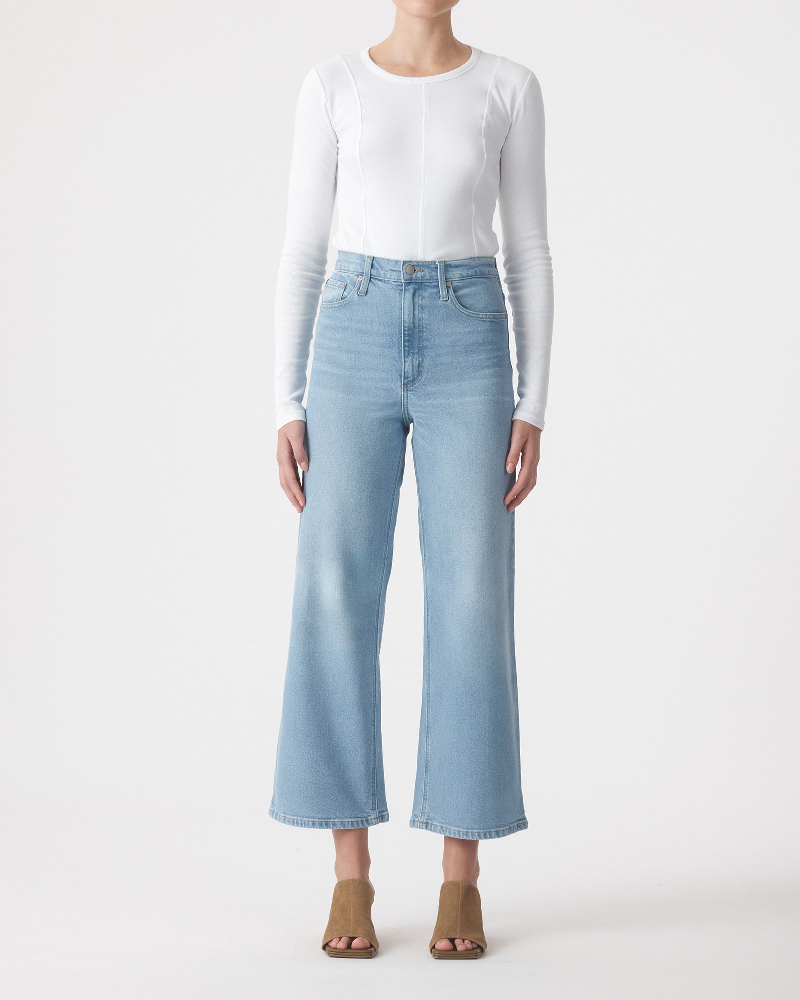 Nobody Denim Milla straight leg Jean  28 inch crop - 90’s dream light blue wash women’s premium denim jeans comfort fit eco-friendly sustainable cotton Australian high rise wide 