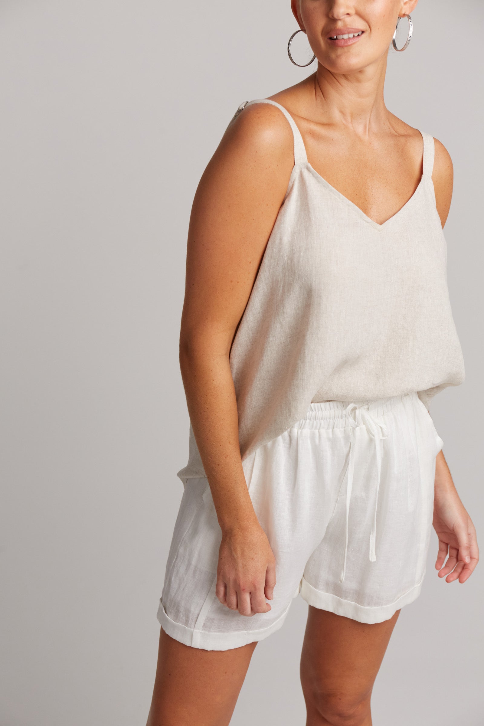 Studio Linen Short - White Salt