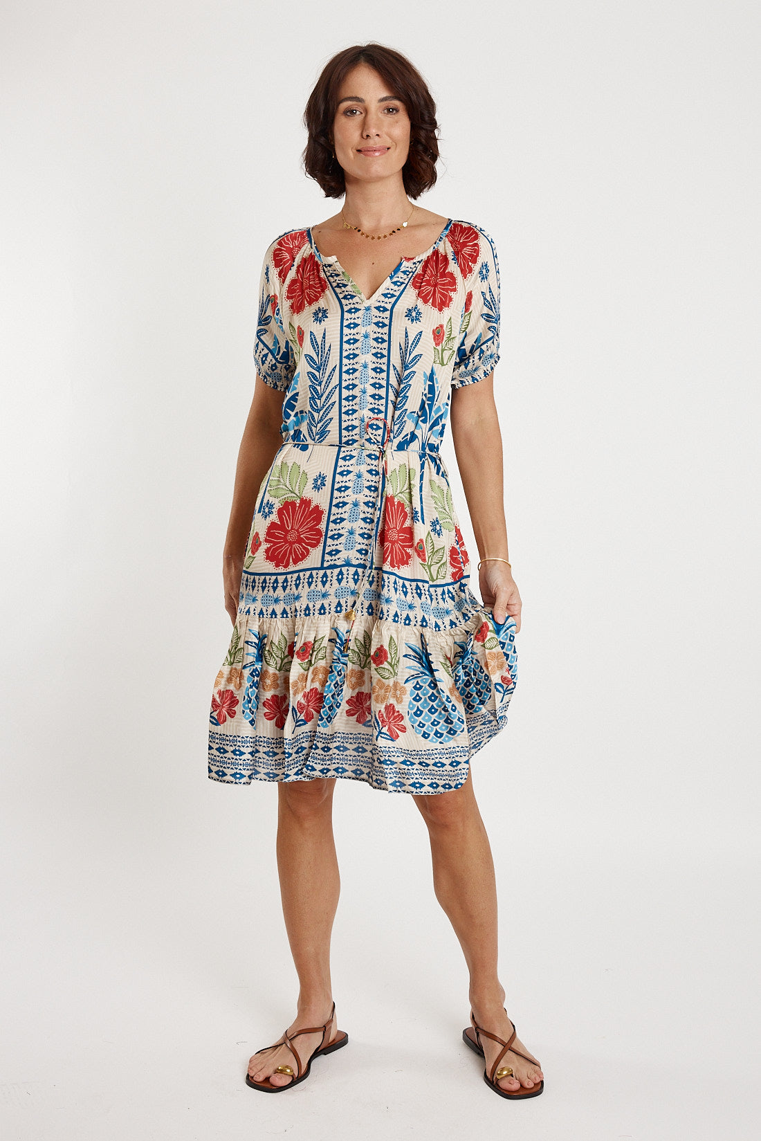 LulaSOUL Parisio dress Print Sundress Sleeve  Midi Christmas dress Summer dress Party 