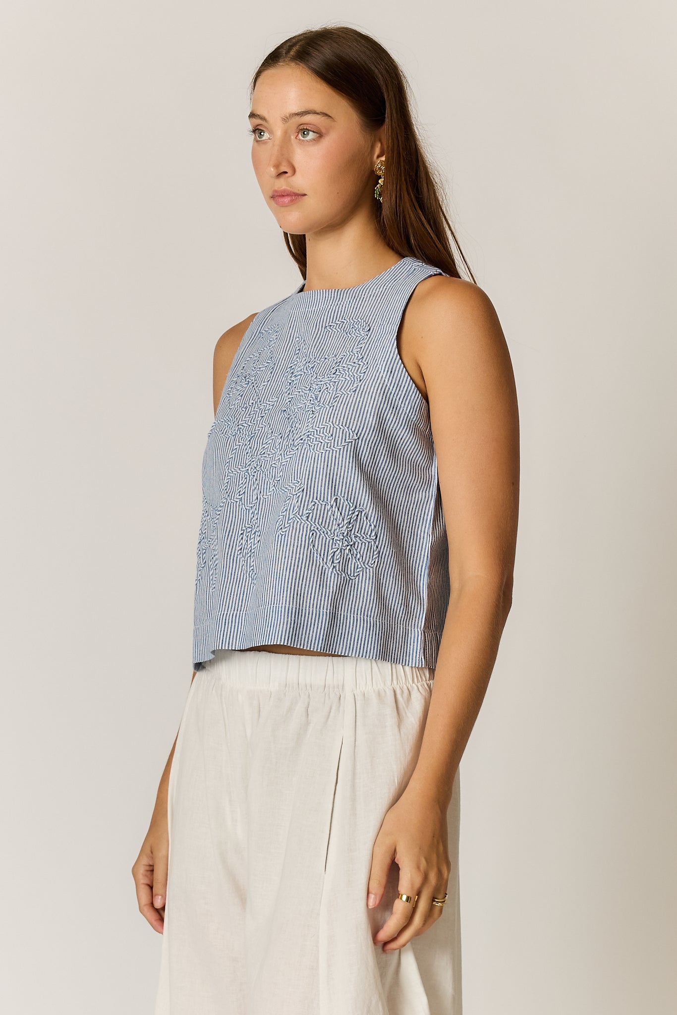 Cornelli Top - Blue stripe
