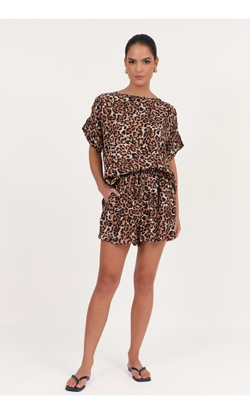 Kelly Luxe Leopard Cupro Short