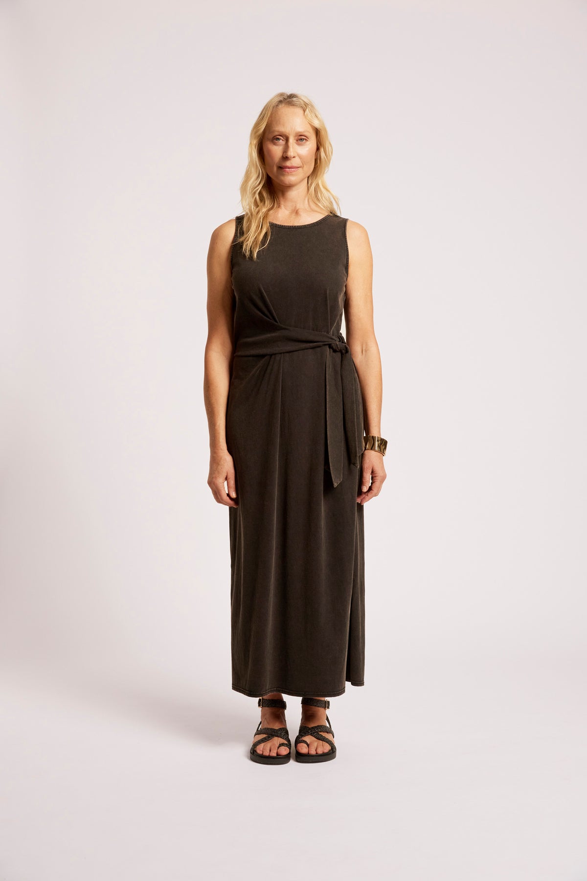 Caldera Wrap Tank Dress - Black Wash