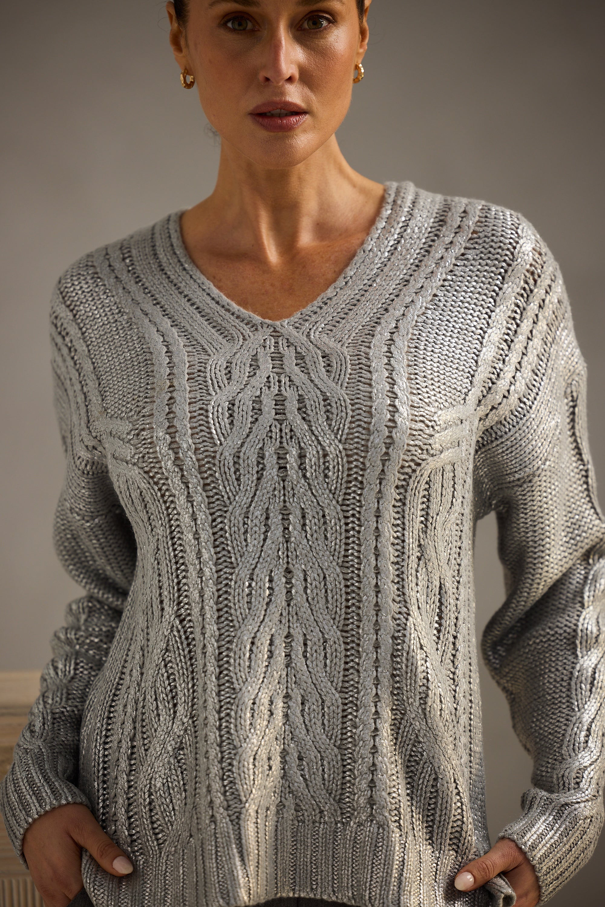 Satellite Knit - Silver  Metallic
