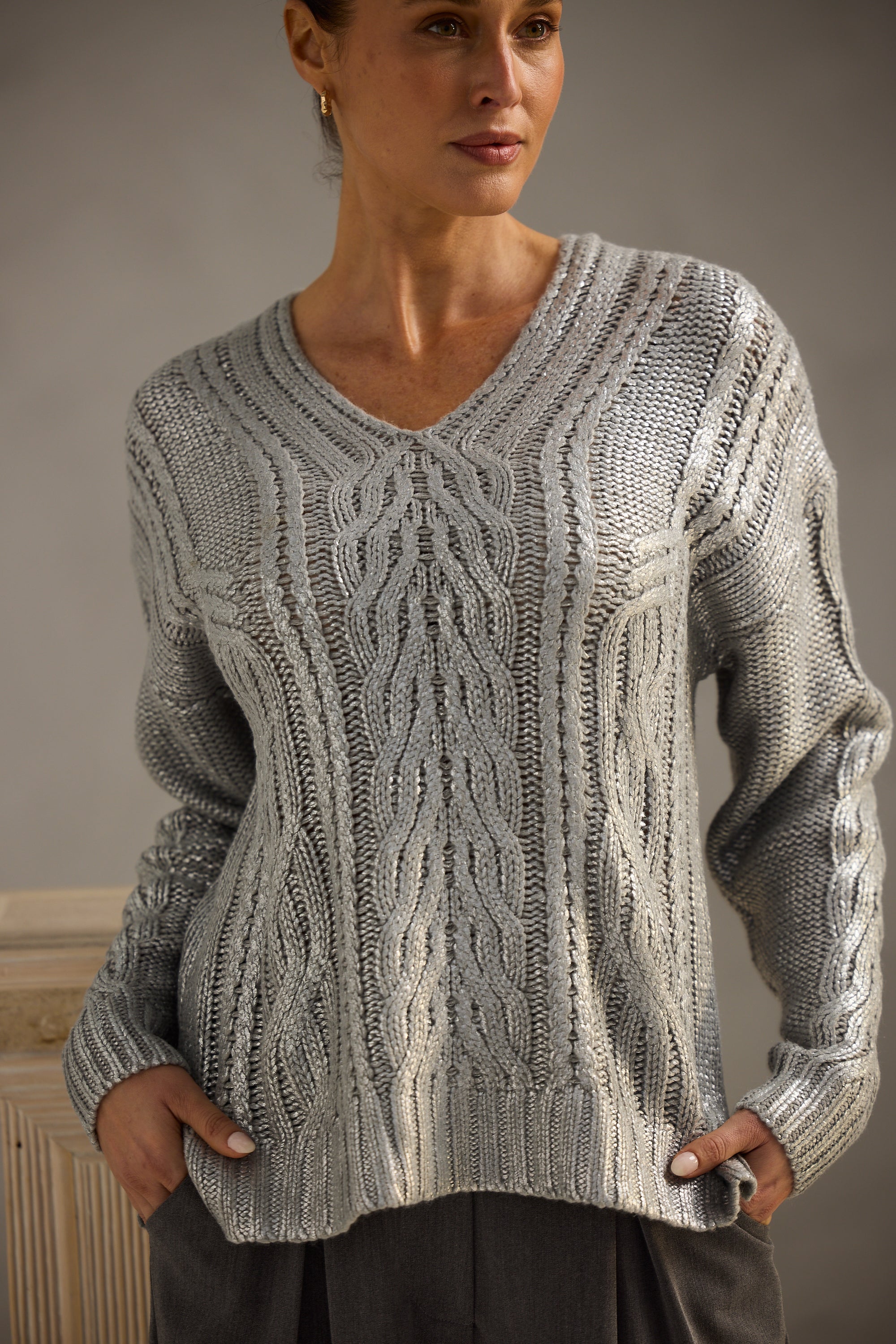 Satellite Knit - Silver  Metallic