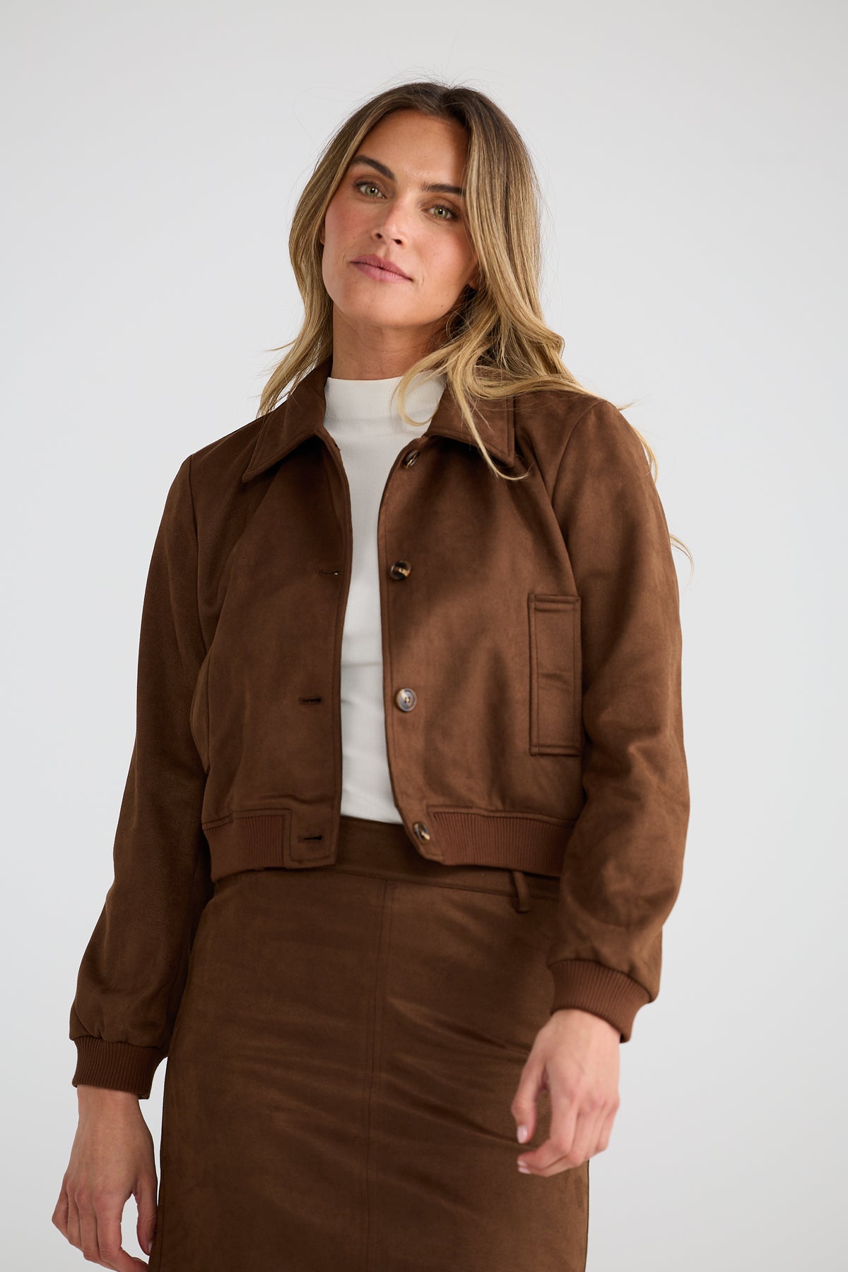 Bronwyn Bomber Jacket - Coffee